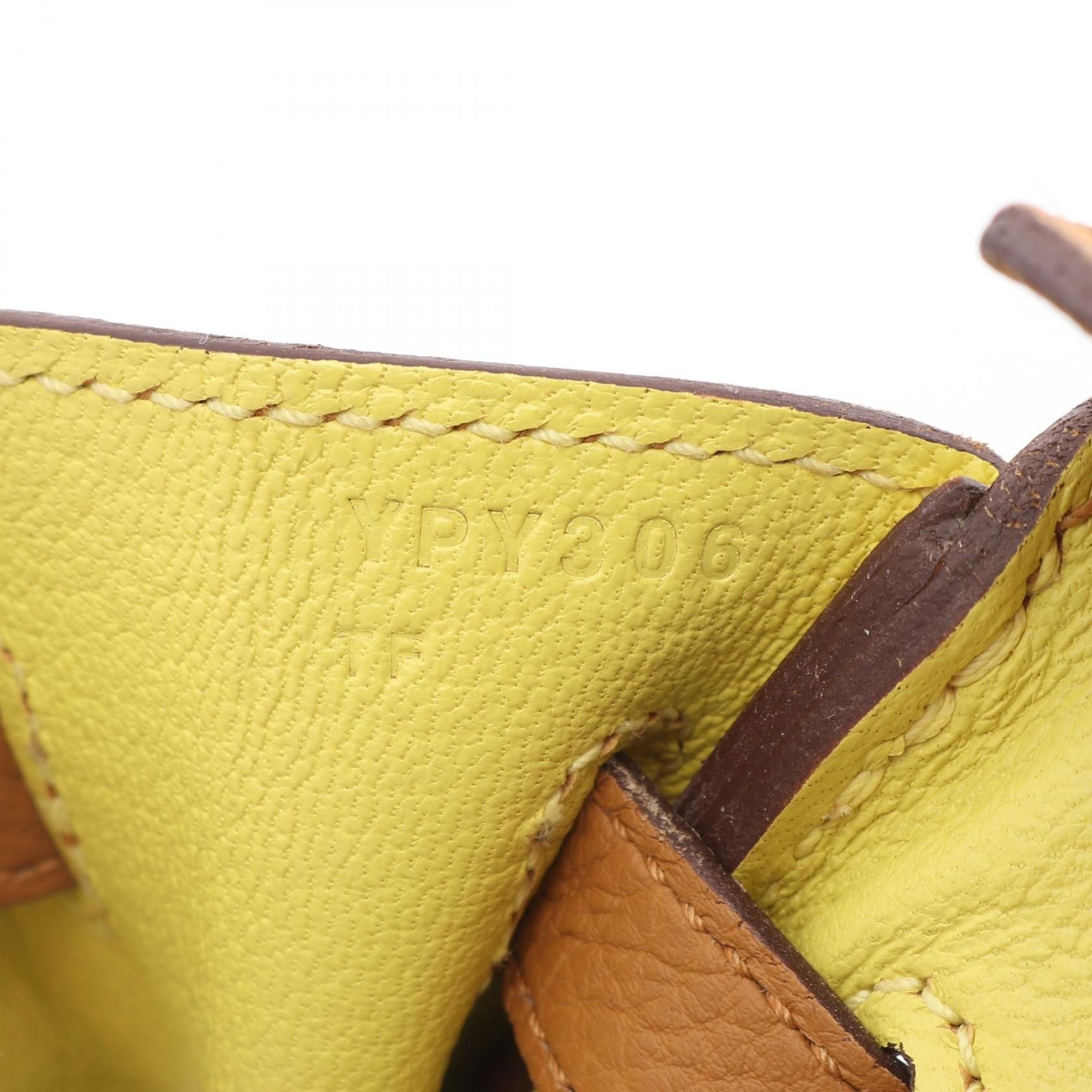 Hermes Birkin 25 Verso Handbag Sesame Brown Togo Leather