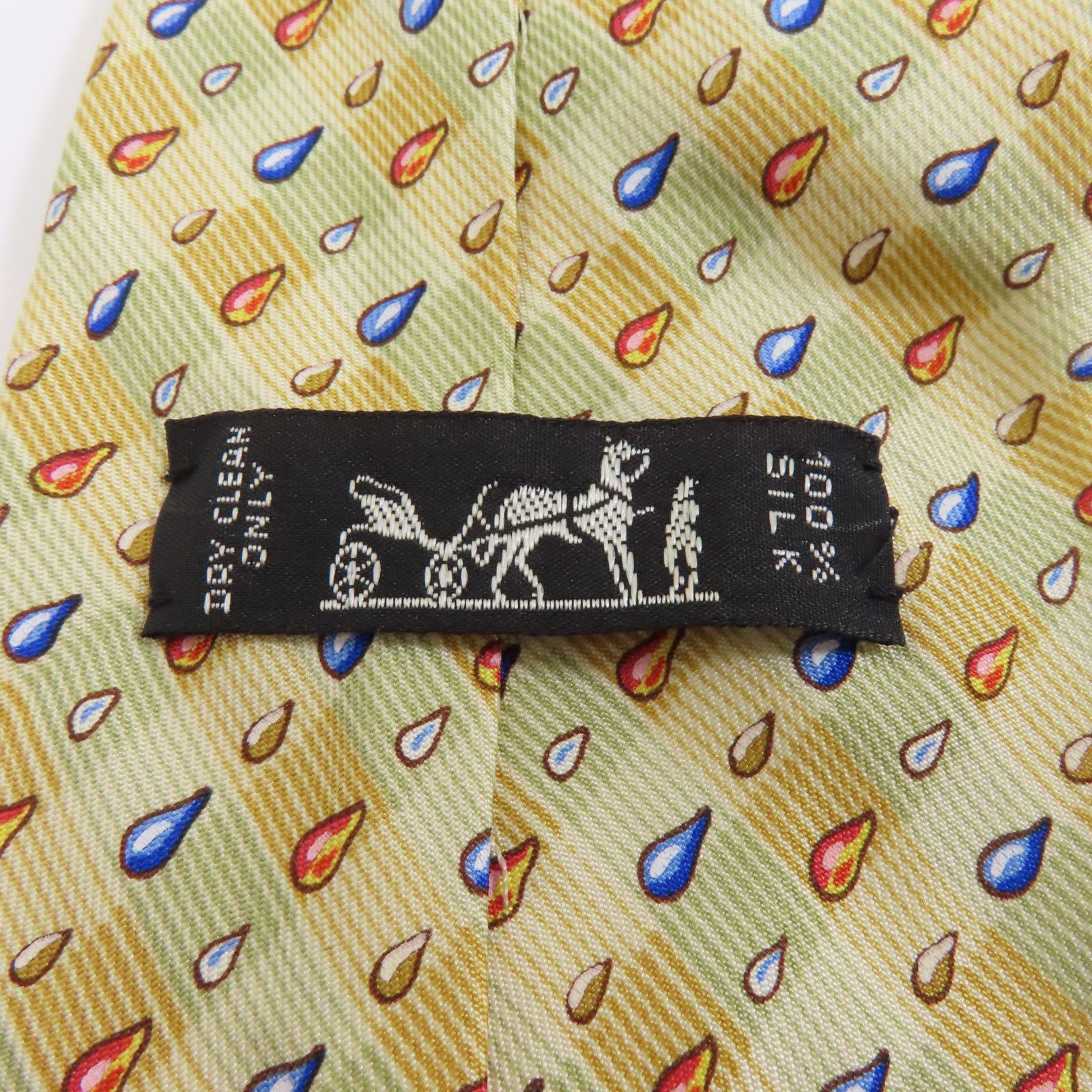 Hermes Silk Tie Belt Yellow Tie Yellow Silk