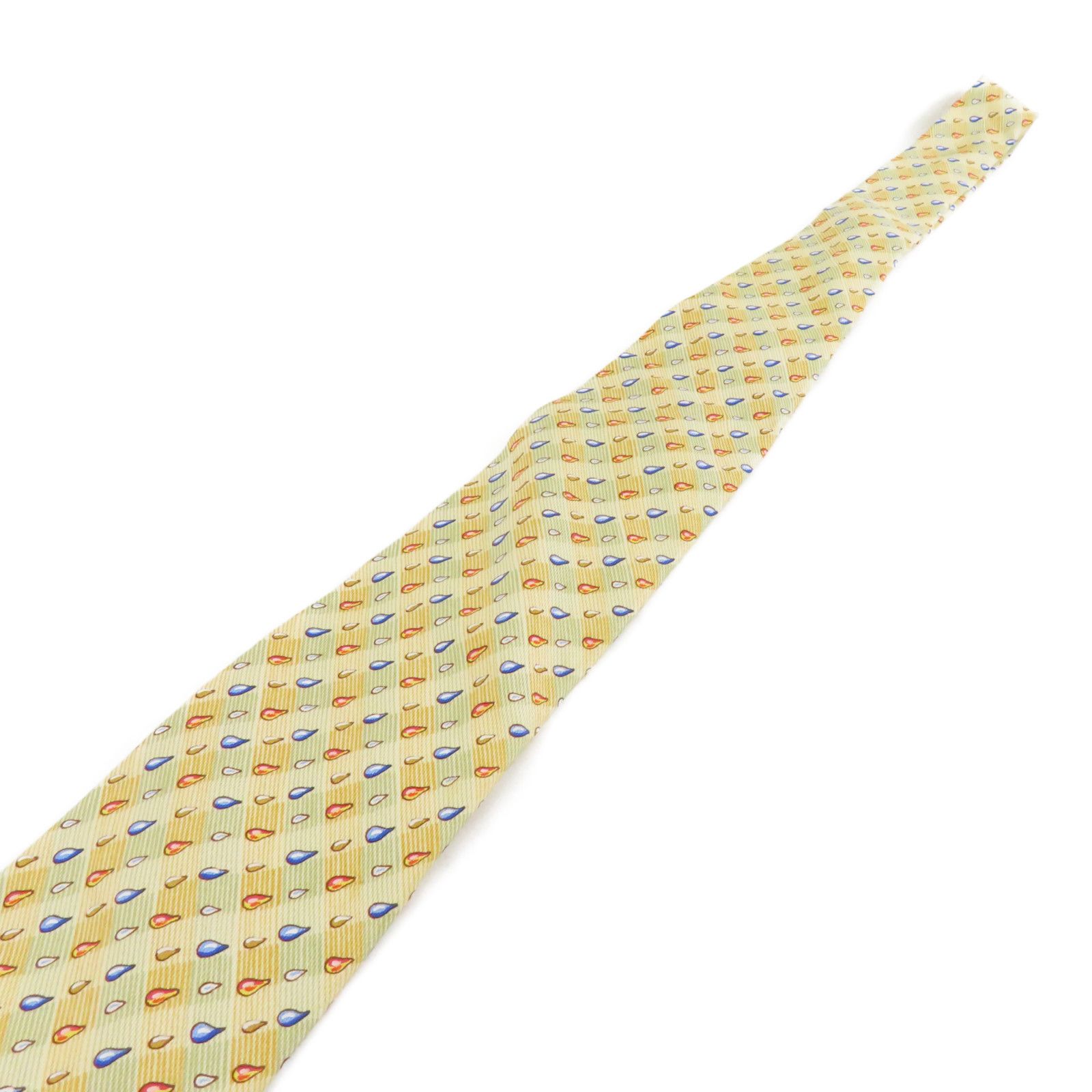 Hermes Silk Tie Belt Yellow Tie Yellow Silk