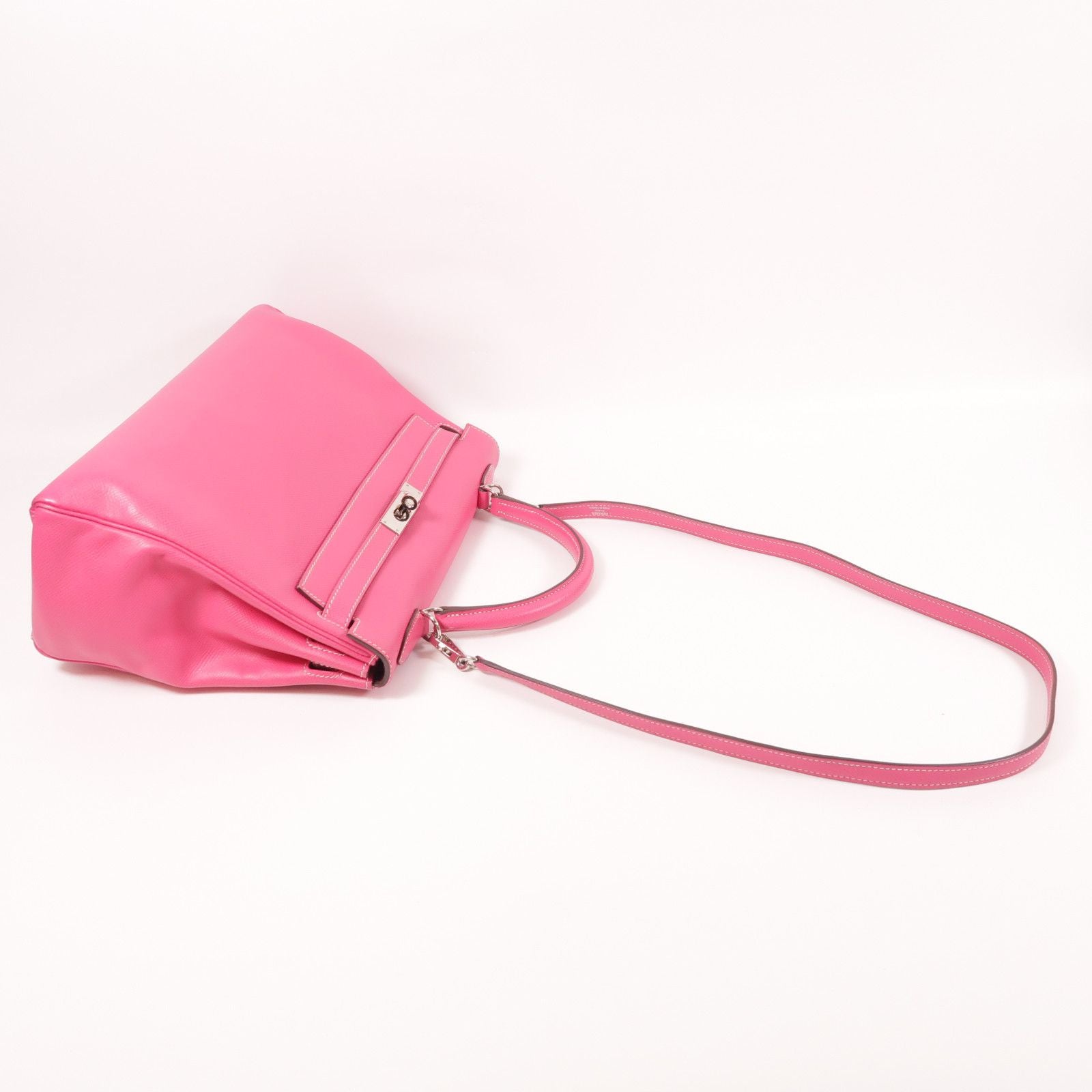 Hermes Epsom Leather Kelly 32 Silver Hand-turn Shoulder Bag Rose Tyrien 2way Shoulder Bag Rose Tyrien Pink Rose Tyriem E