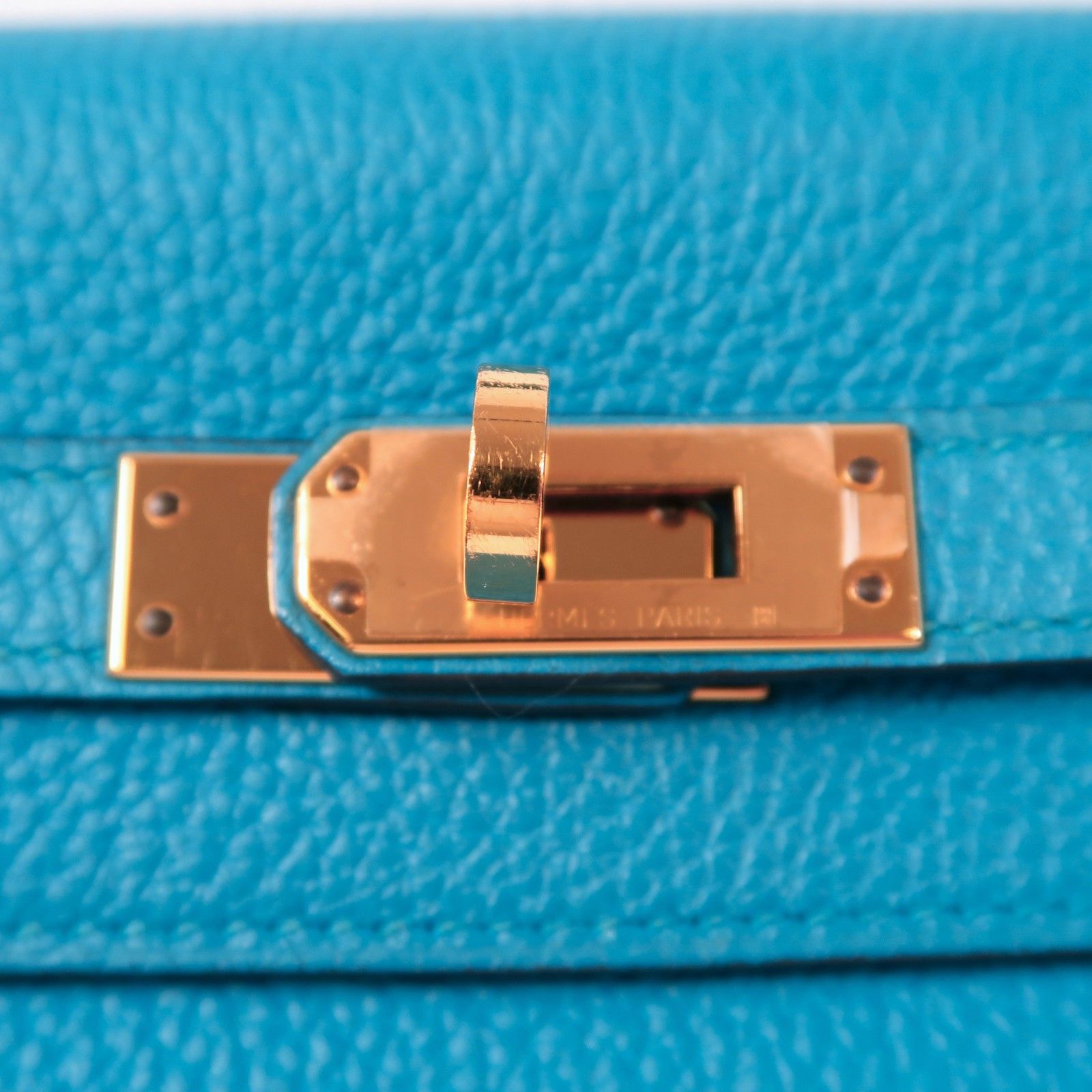 Hermes Togo Leather Kelly 25 Gold Hand-turned Shoulder And Back Bag Bleu Zanzibar 2way Shoulder Bag Blue Zanzibar Blue B