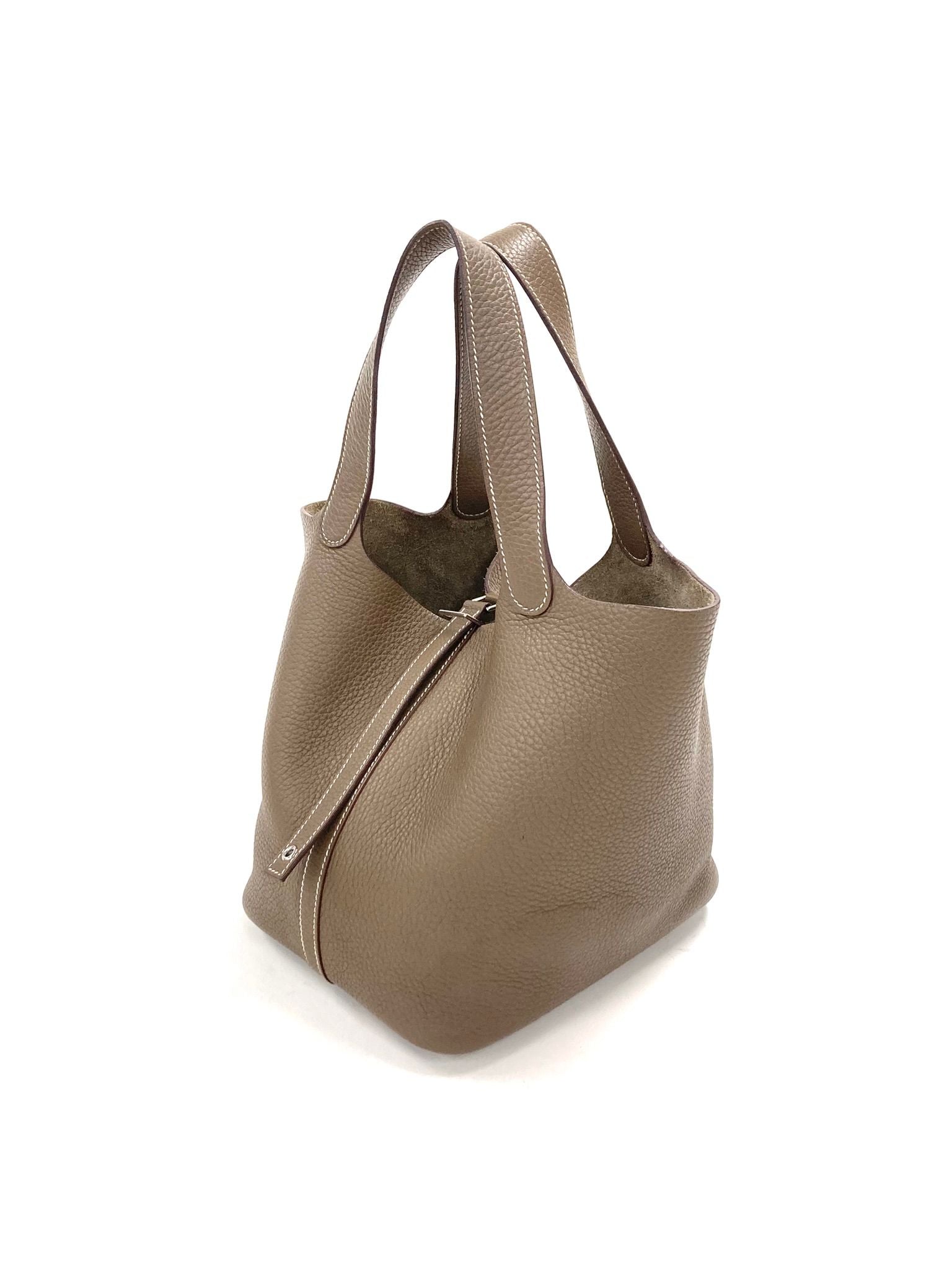Hermes Etoupe Picotin MM,Taurillon Clemence PHW U Stamp