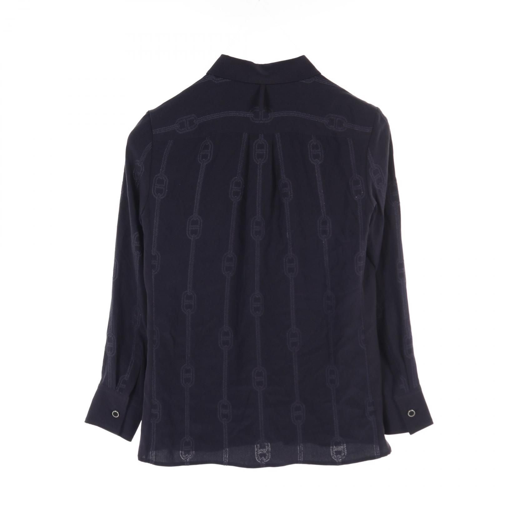 Hermes Chne Dunkel Other Tops Navy Silk 3e 0609dv