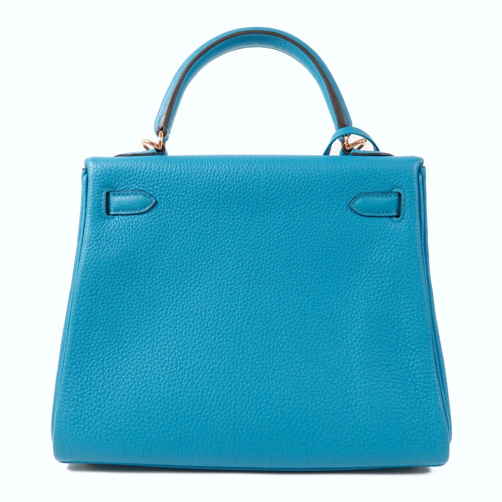 Hermes Togo Leather Kelly 25 Gold Hand-turned Shoulder And Back Bag Bleu Zanzibar 2way Shoulder Bag Blue Zanzibar Blue B