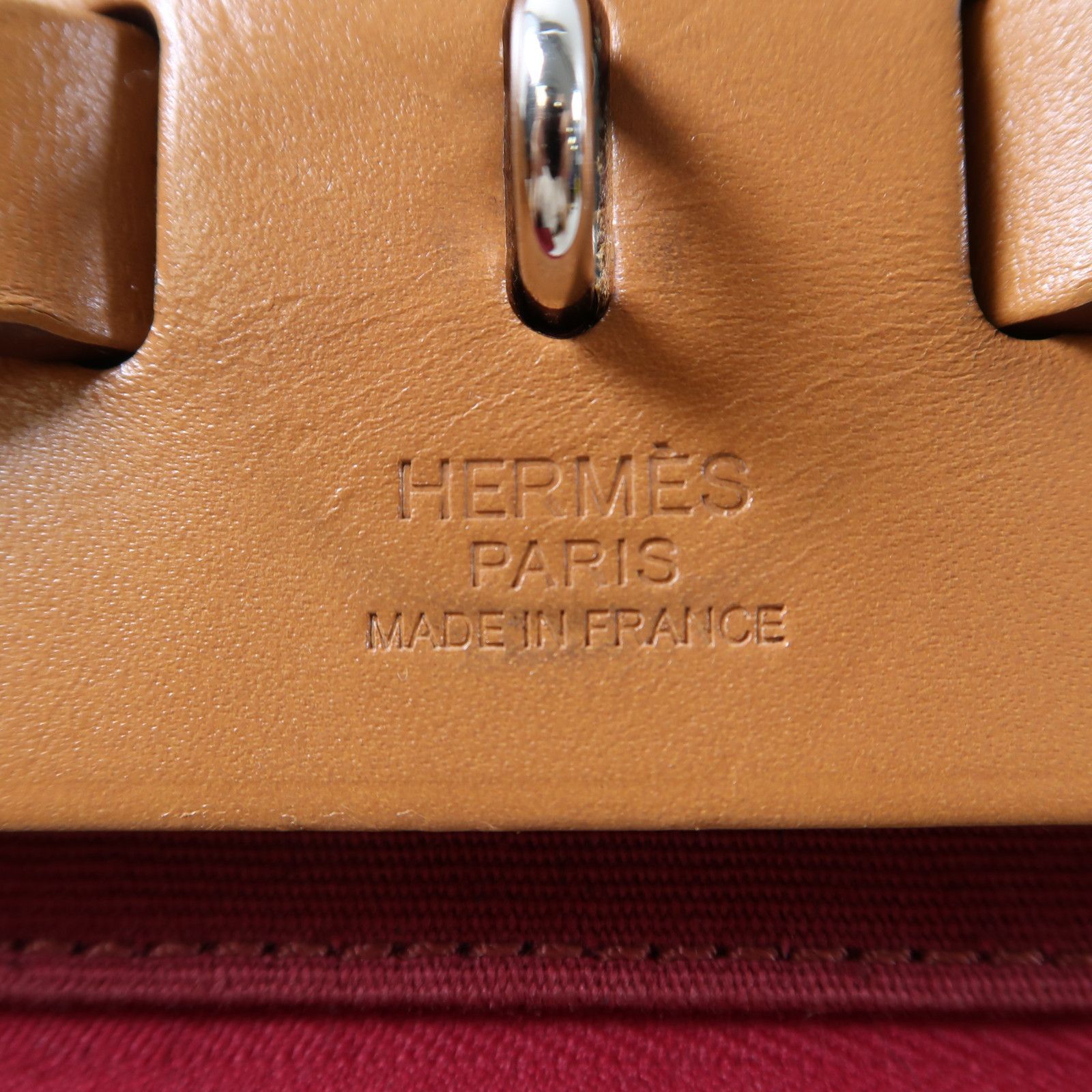 Hermes Canvas Herbag Silver Hand-handed Bag For Shoulder And Back Red/blue 2way Shoulder Bag Re