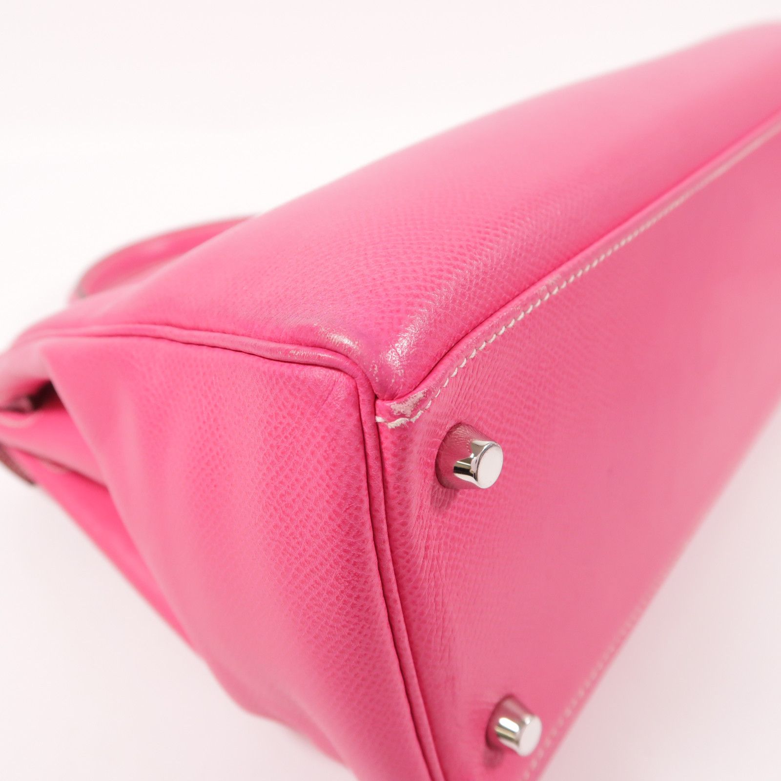 Hermes Epsom Leather Kelly 32 Silver Hand-turn Shoulder Bag Rose Tyrien 2way Shoulder Bag Rose Tyrien Pink Rose Tyriem E