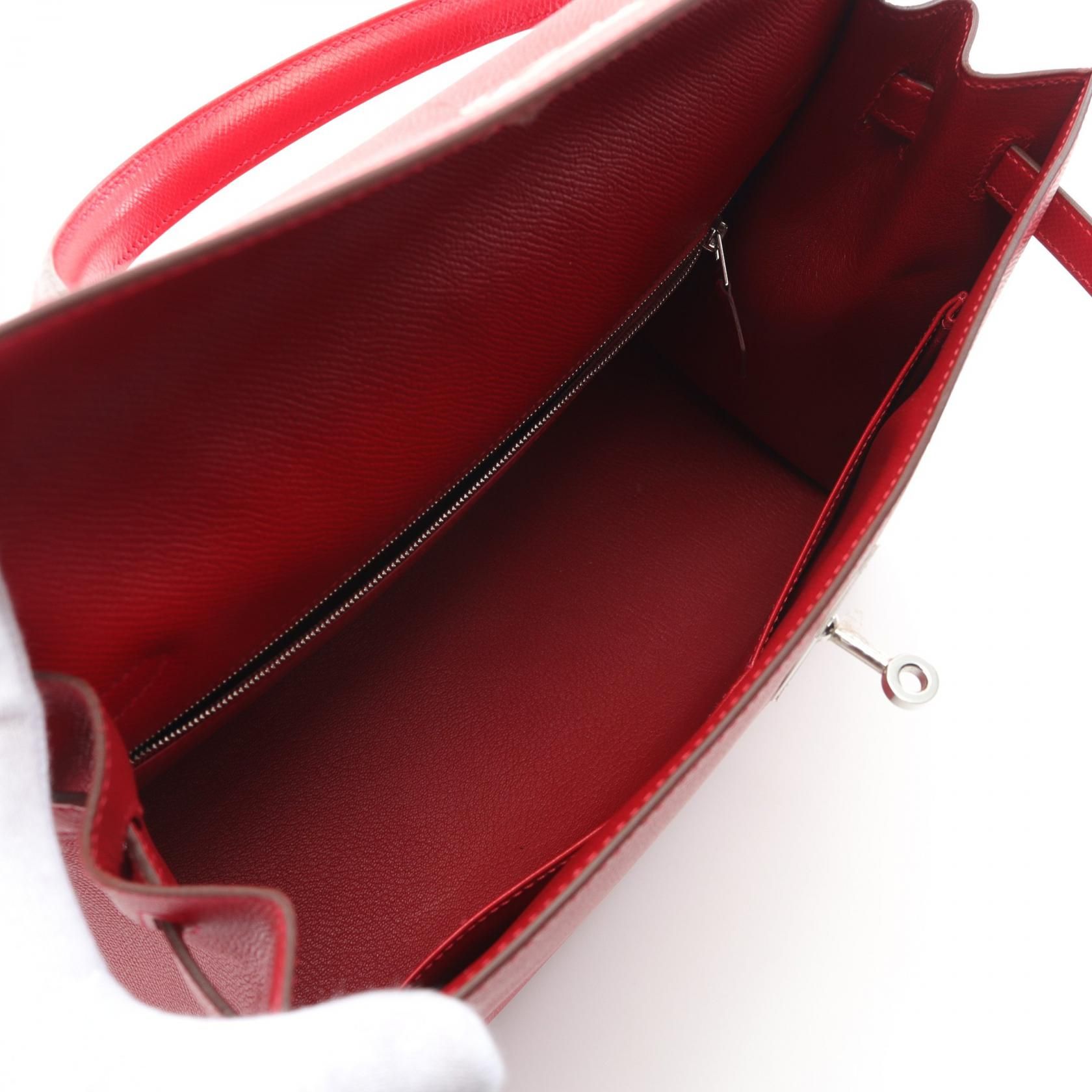 Hermes Kelly 35 Handbag Rouge Casaque Red Leather Epsom