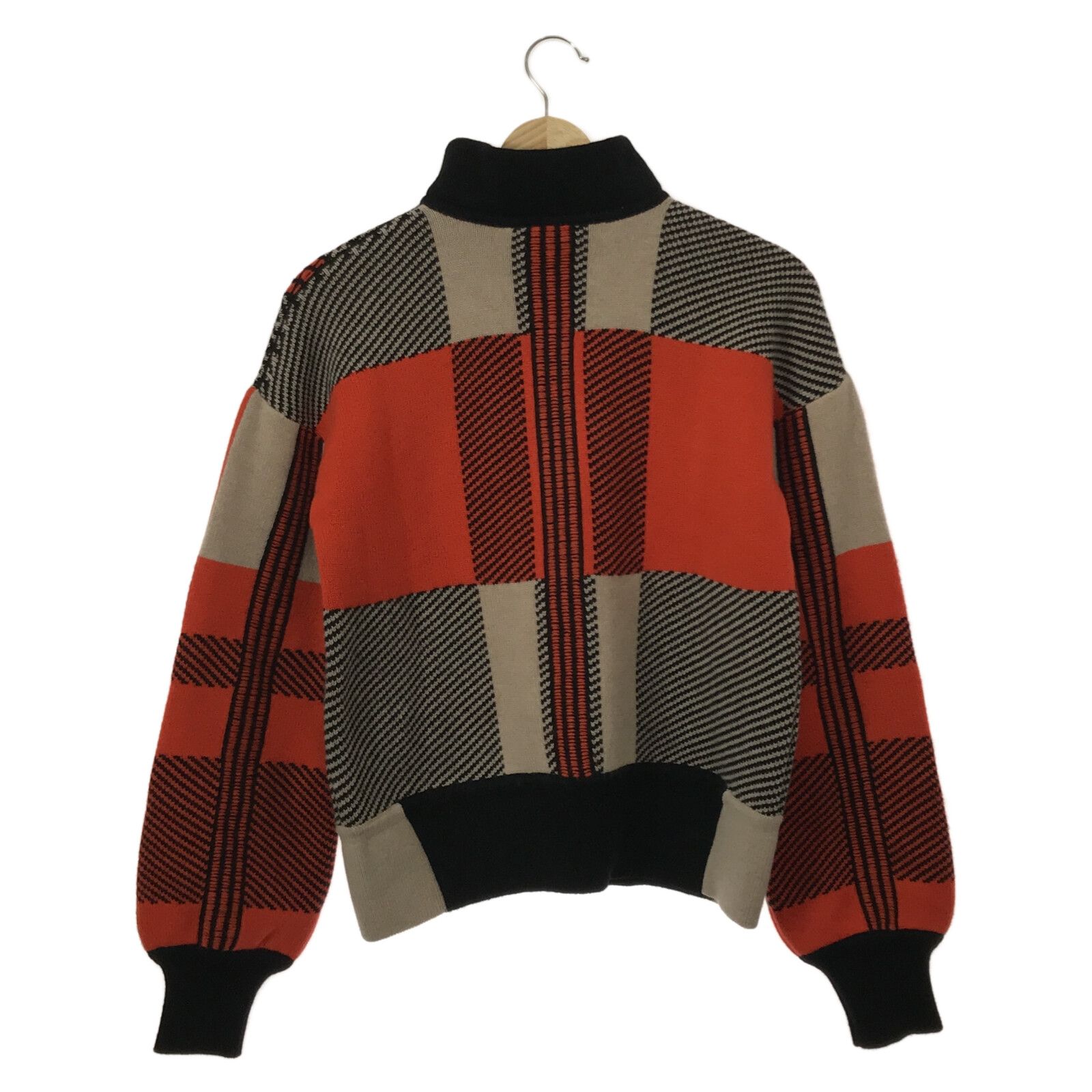 Hermes Cashmere Tartan Long Sleeve Sweater Orange 34