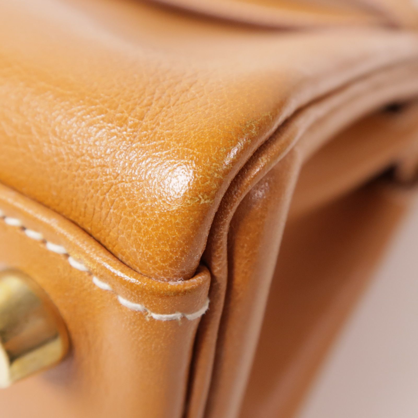 Hermes Gulliver Leather Kelly Mini Gold Hand-turned Shoulder Bag 2way Shoulder Bag Gold Brown Gold Gulliver Leather Calf
