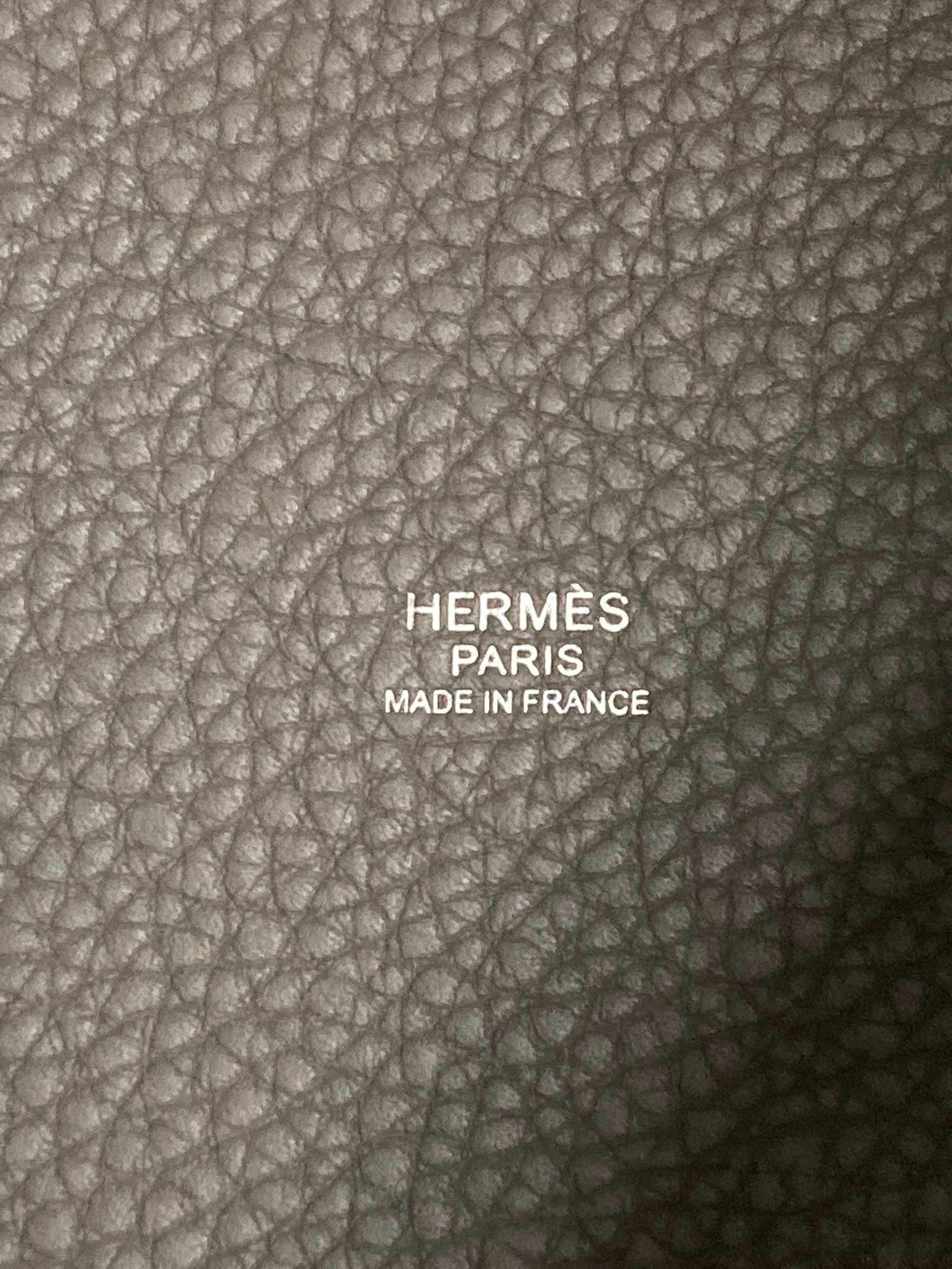 Hermes Gray Picotin PM, Taurillon Clemence PHW D Stamp