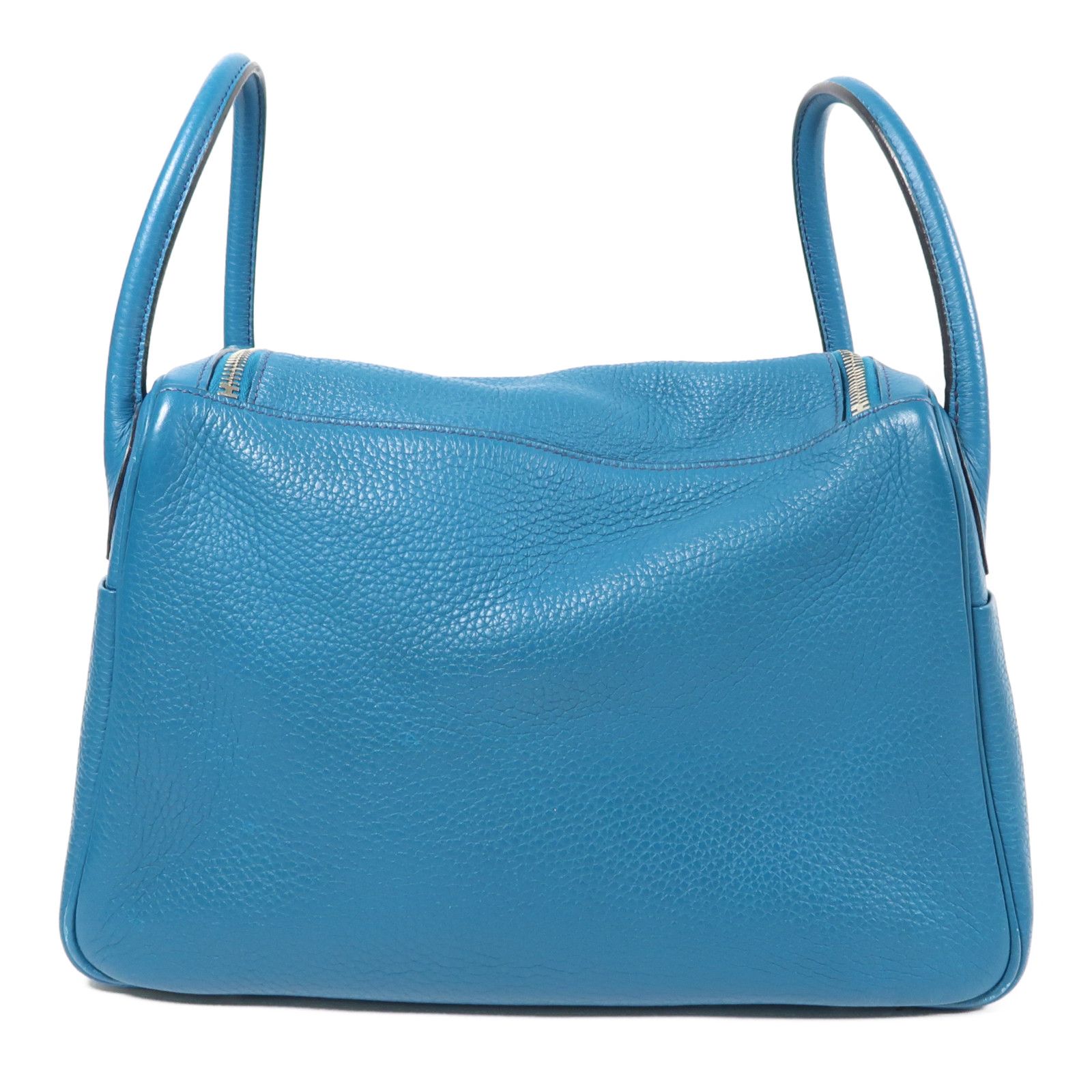 Hermes Clemence Leather Lindy 30 Silver Hand-turn Shoulder Bag
