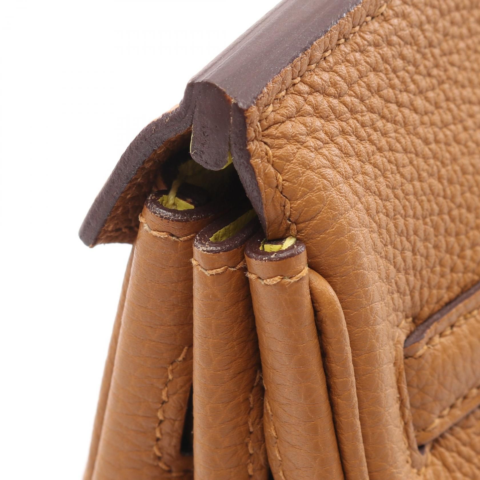 Hermes Birkin 25 Verso Handbag Sesame Brown Togo Leather