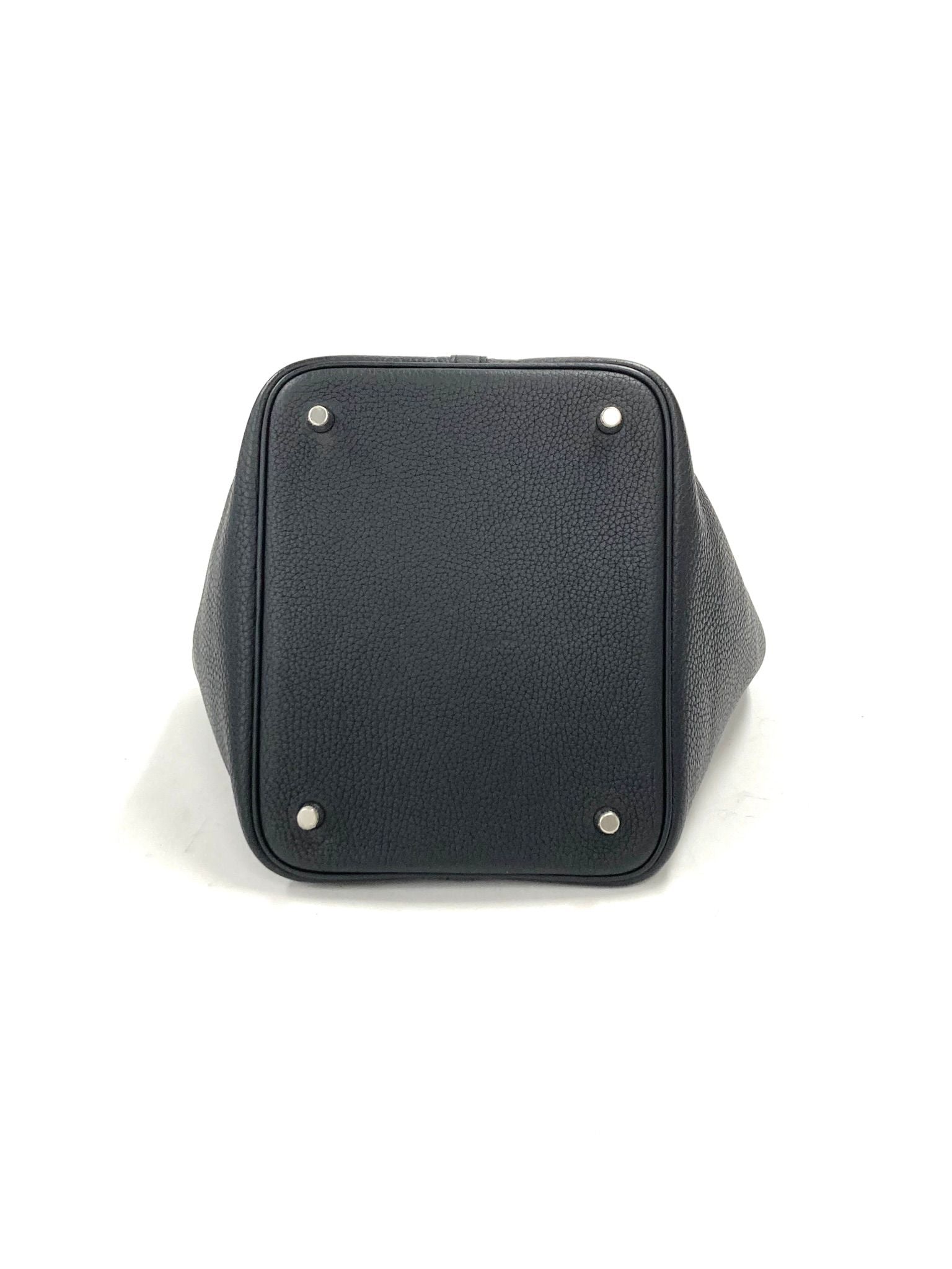 Hermes Black Picotin MM,Taurillon Clemence PHW U Stamp