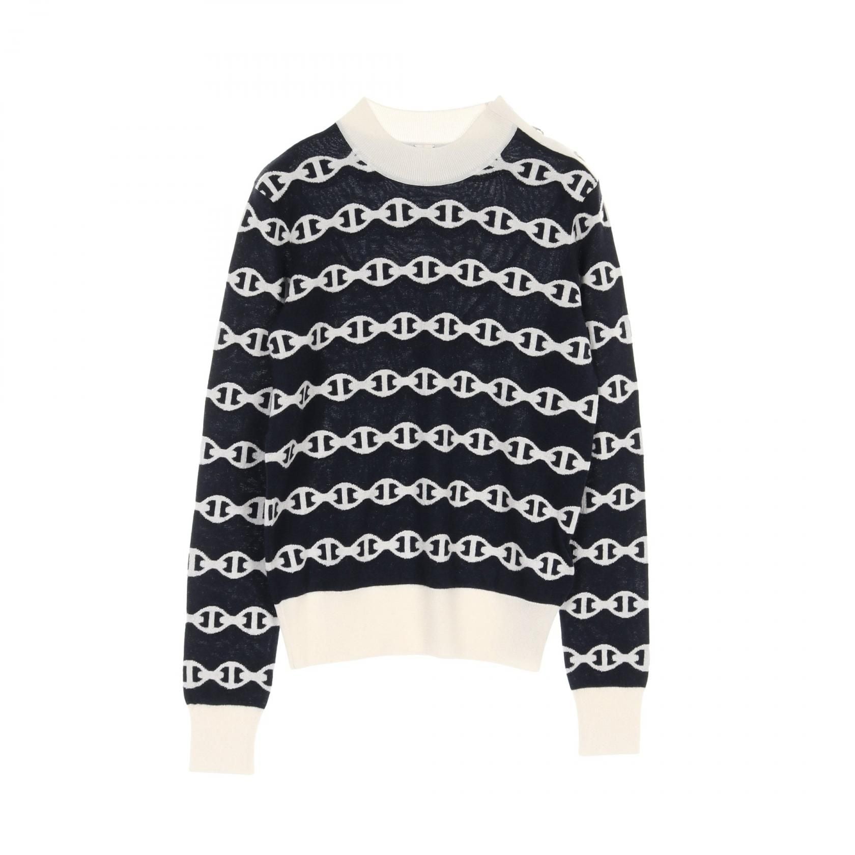 Hermes Chne Dunkel Knit White Black White Silk Cashmere Silk H 5e 2697df