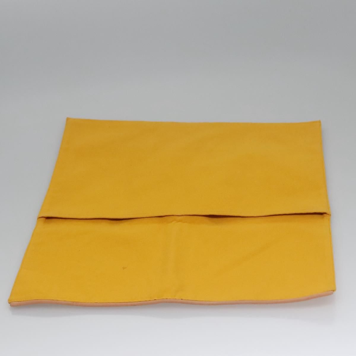 Hermes Clutch Bag Canvas Yellow Auth