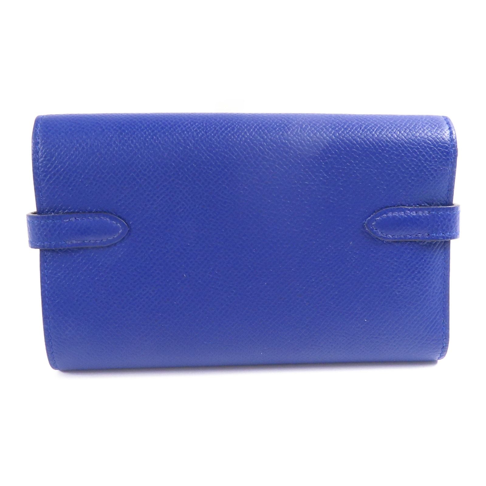 Hermes Epsom Leather Kelly Wallet Ginpaku Chosenbao Bleu Electrique Tri-Fold Long Wallet Blue Electric Blue 7t/phw Epso