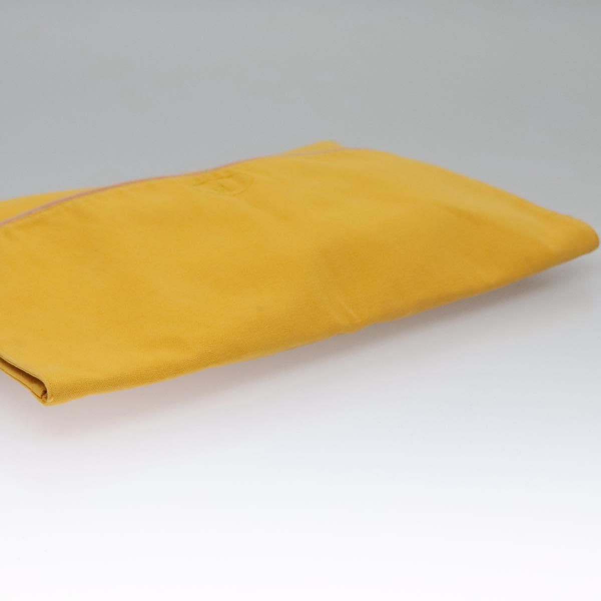 Hermes Clutch Bag Canvas Yellow Auth
