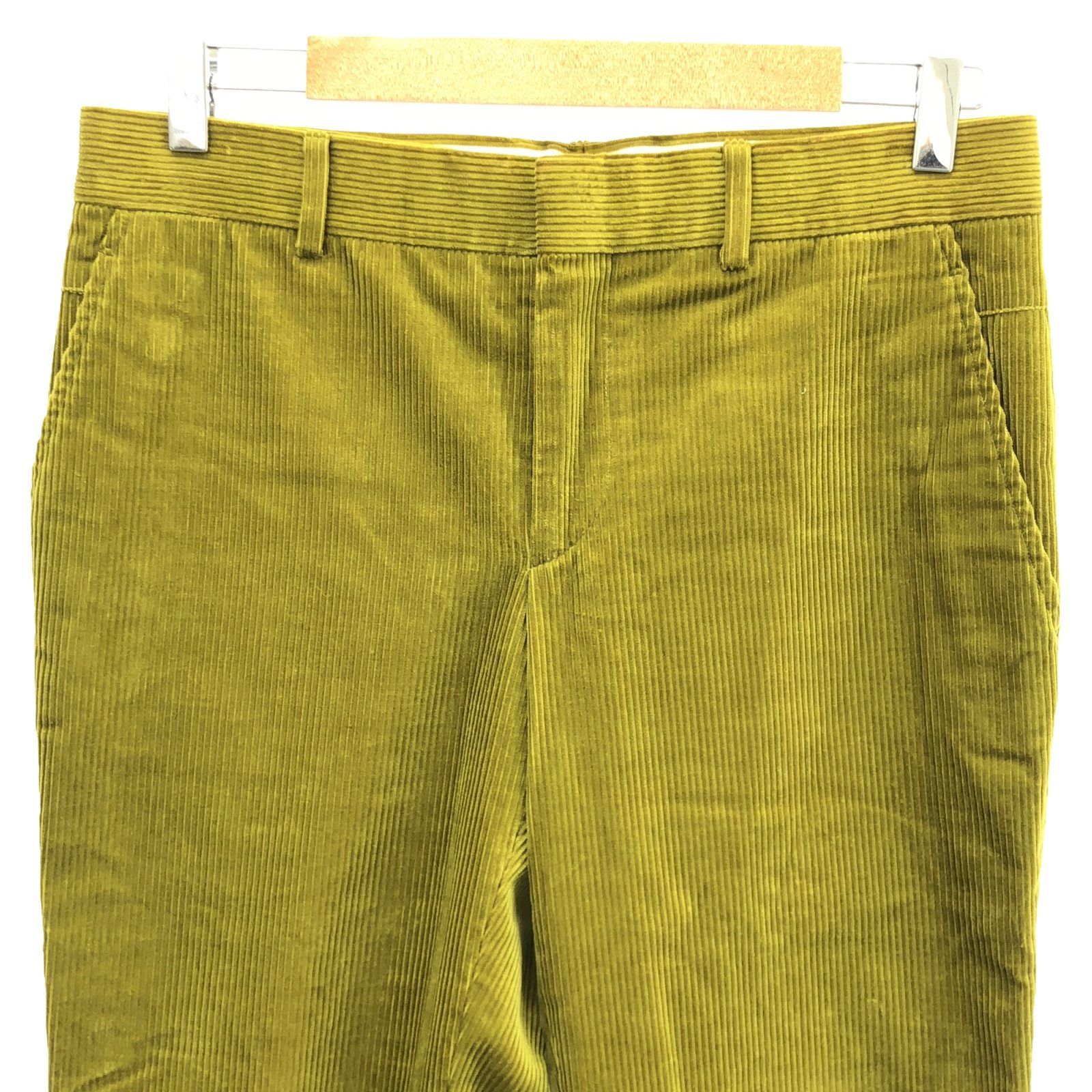 Hermes Corduroy Pants Cotton Yellow 40