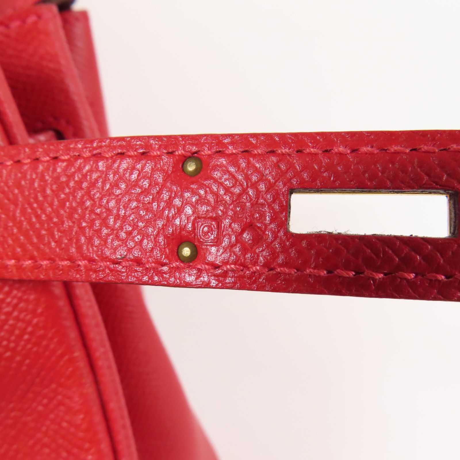 Hermes Epsom Leather Birkin 30 Gold Handmade Bag Rouge Casaque Handbag Red Rouge Casaque Epsom Calfskin (cowhide) _