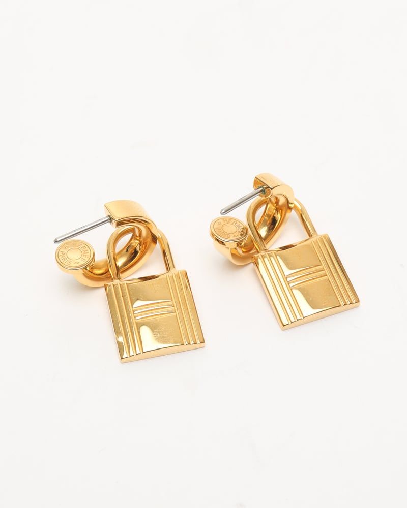 Herm�s O Kelly Gold-plated Earrings