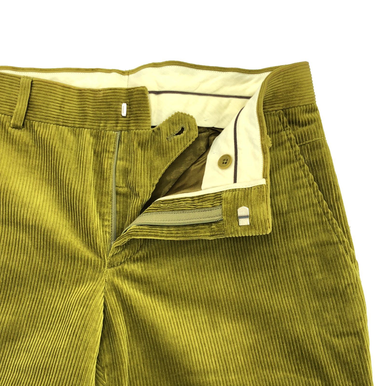 Hermes Corduroy Pants Cotton Yellow 40
