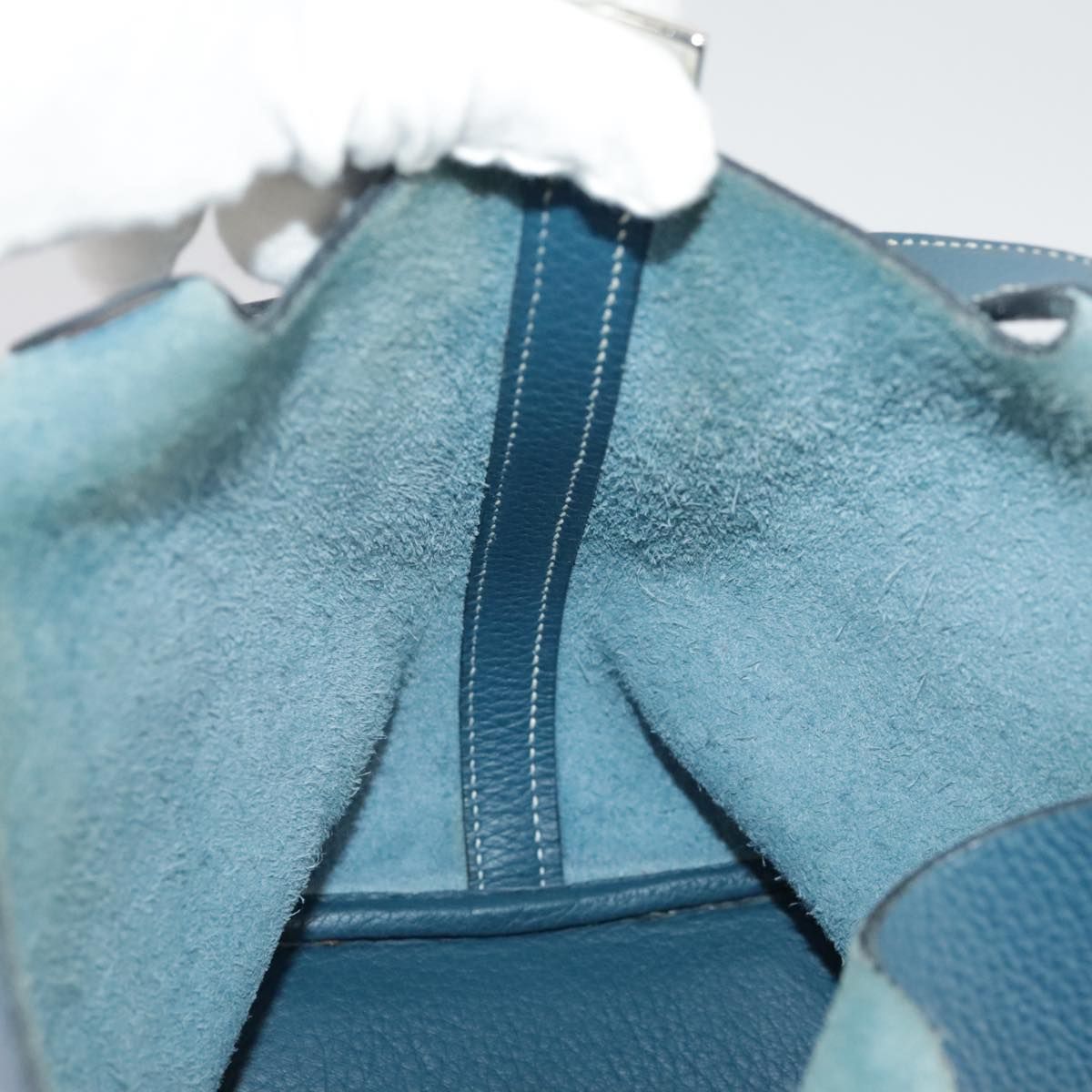 Hermes Picotan Pm Hand Bag Taurillon Clemence Blue Auth