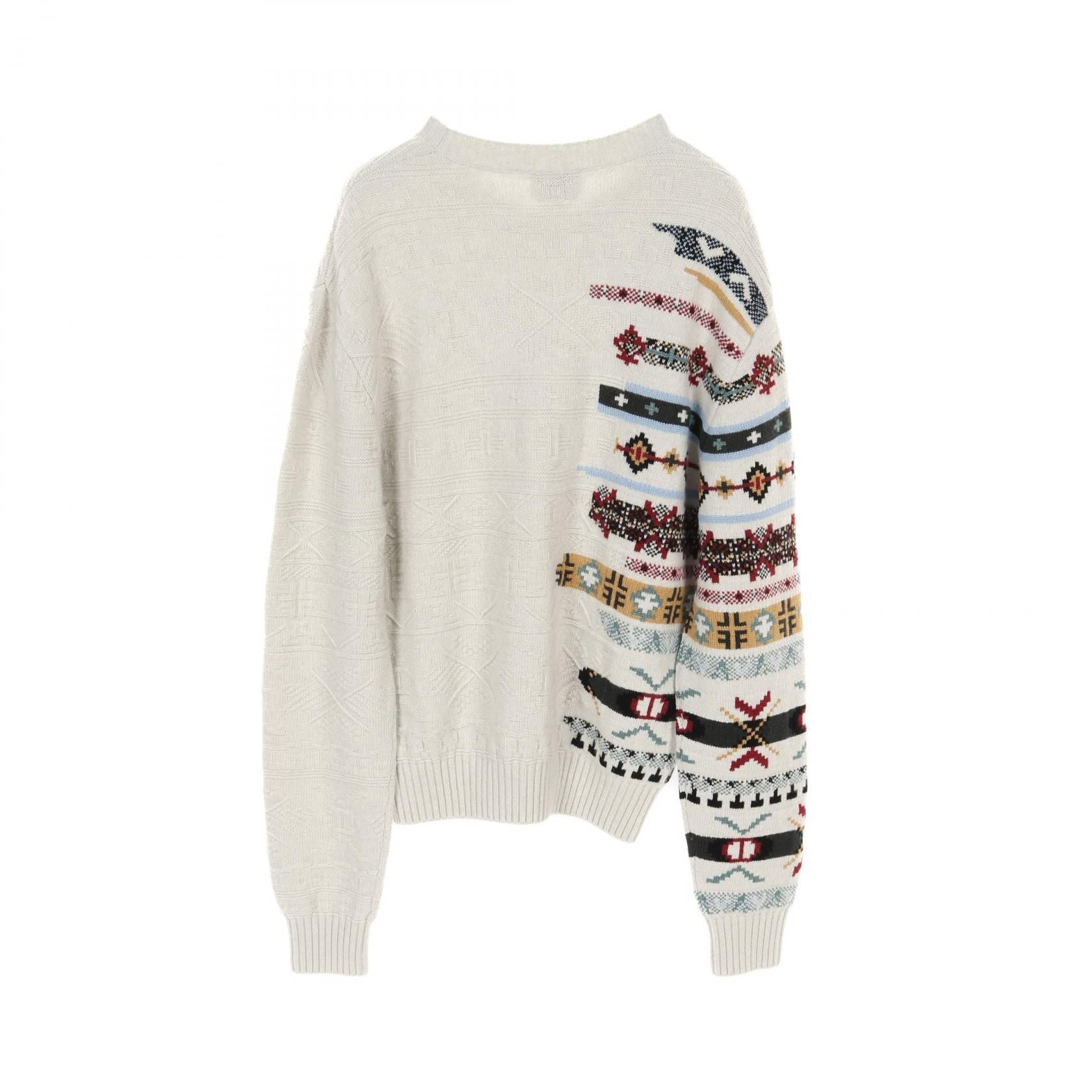 Hermes Couleurs En Cours Knit Sweater *32-5731 Wool Cashmere Gray Mens M
