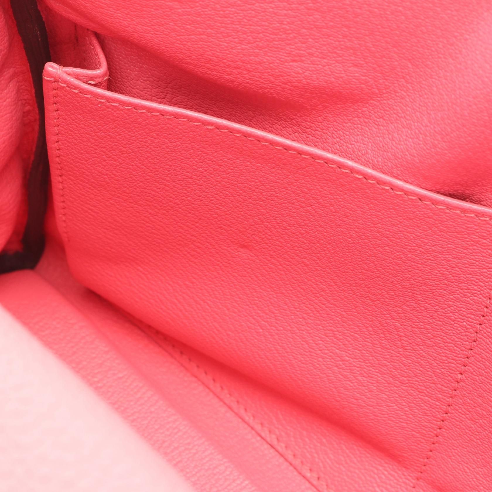 Hermes Kelly 28 Handbag Rose Dete Pink Leather Taurillon Clemence