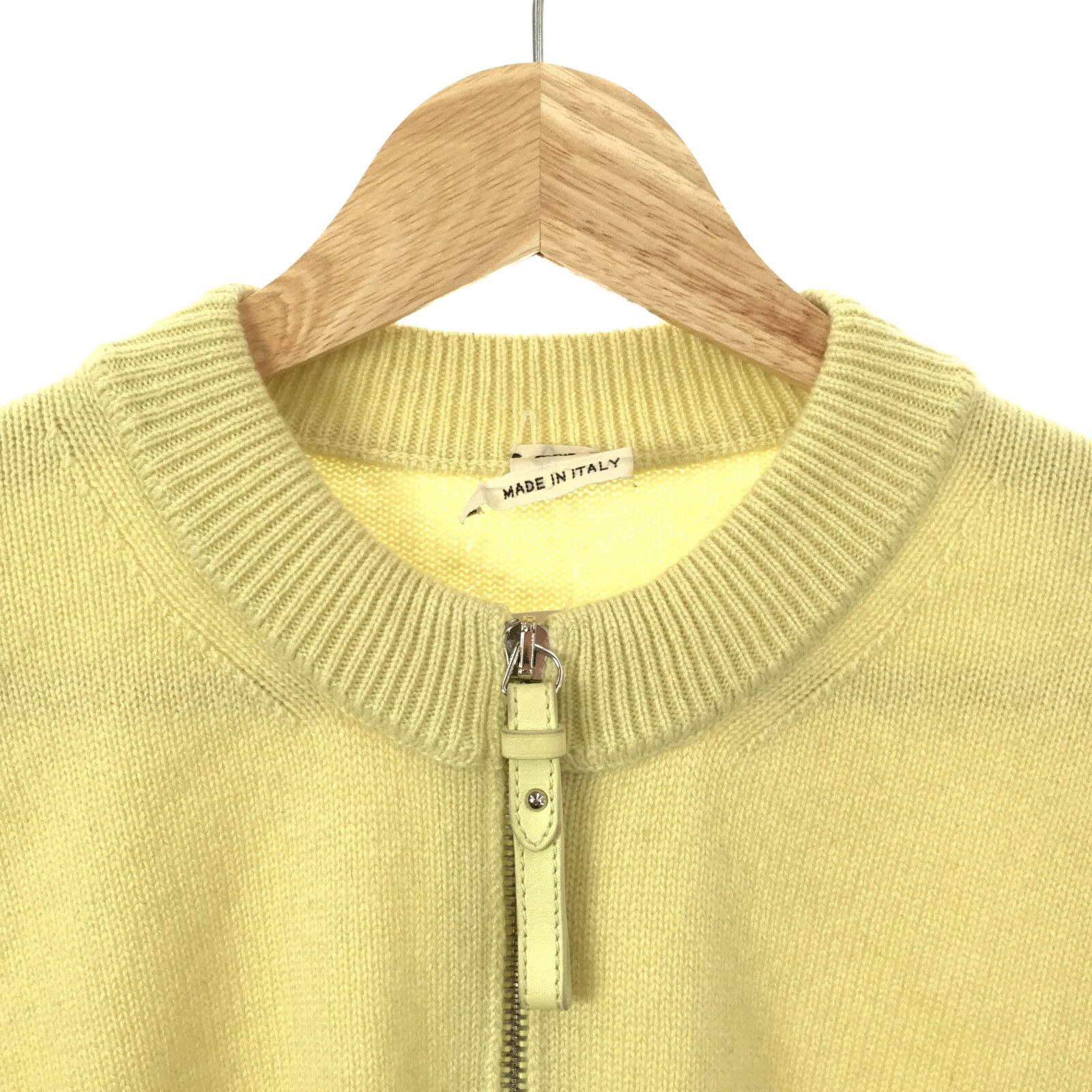 Hermes Yellow Cashmere Cardigan 34