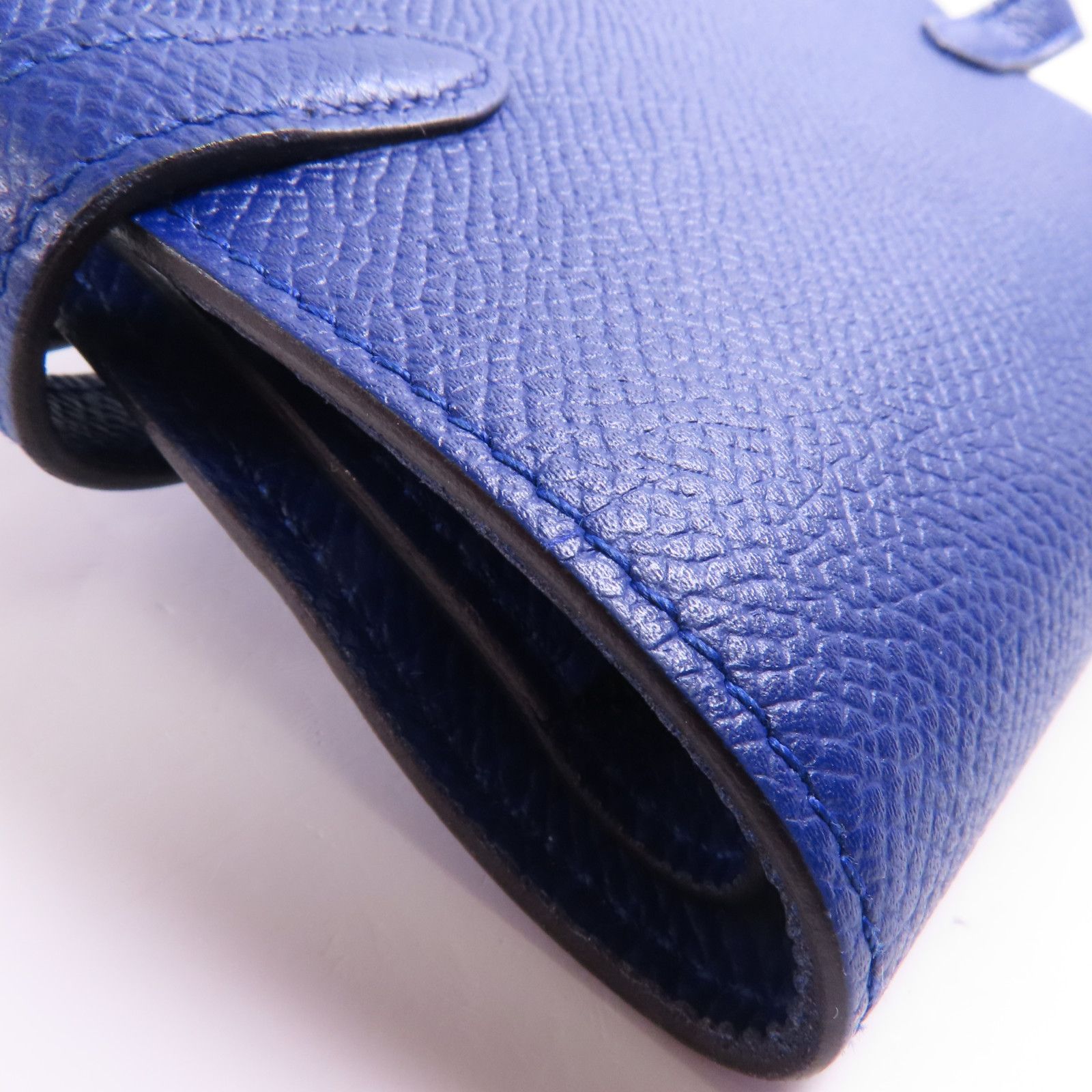 Hermes Epsom Leather Kelly Wallet Ginpaku Chosenbao Bleu Electrique Tri-Fold Long Wallet Blue Electric Blue 7t/phw Epso