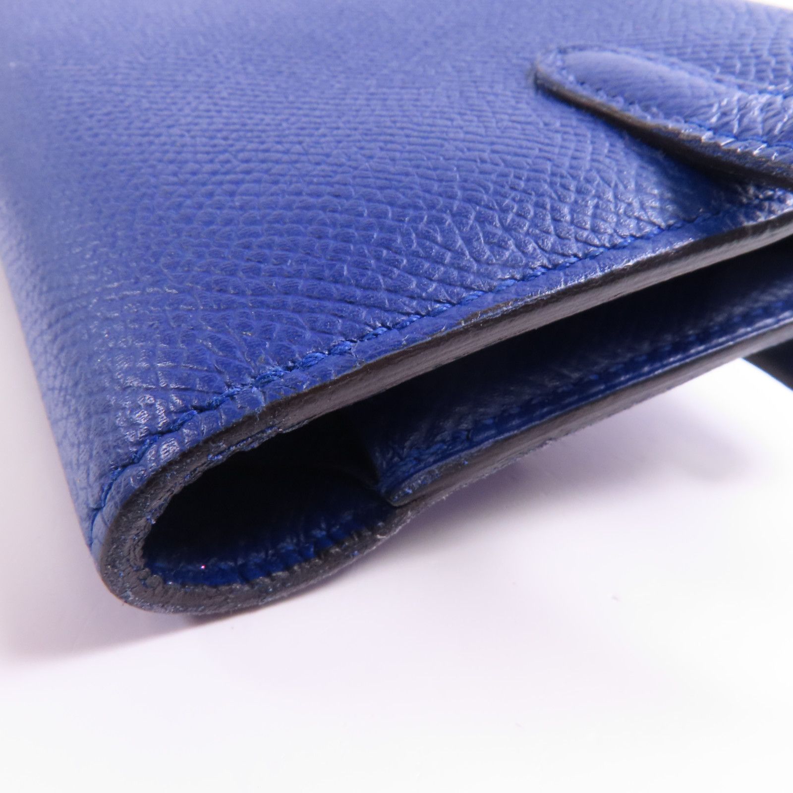 Hermes Epsom Leather Kelly Wallet Ginpaku Chosenbao Bleu Electrique Tri-Fold Long Wallet Blue Electric Blue 7t/phw Epso