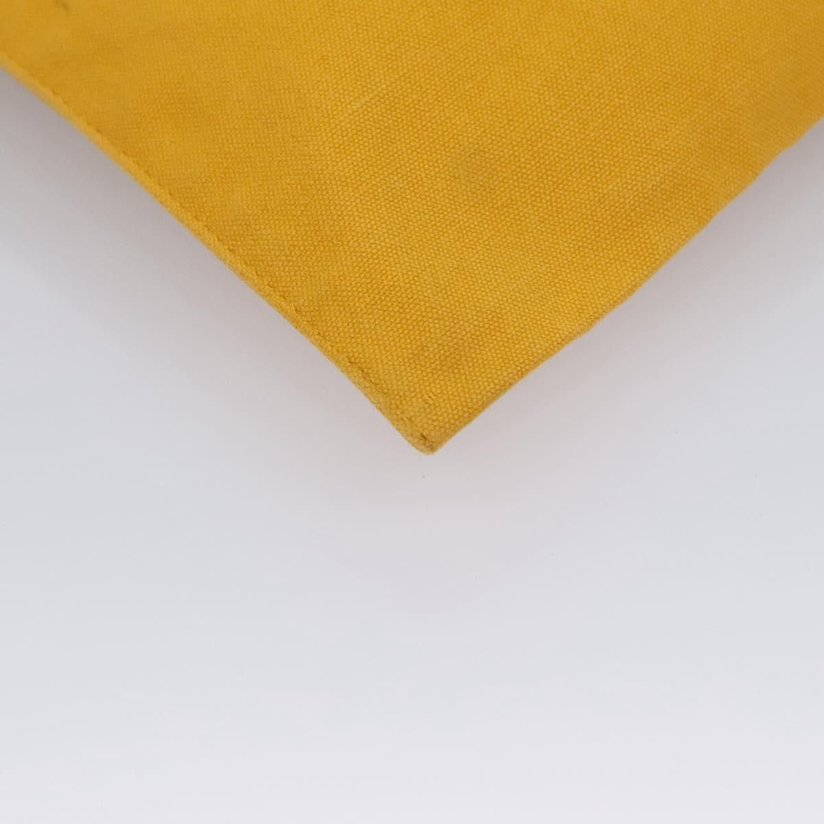 Hermes Clutch Bag Canvas Yellow Auth