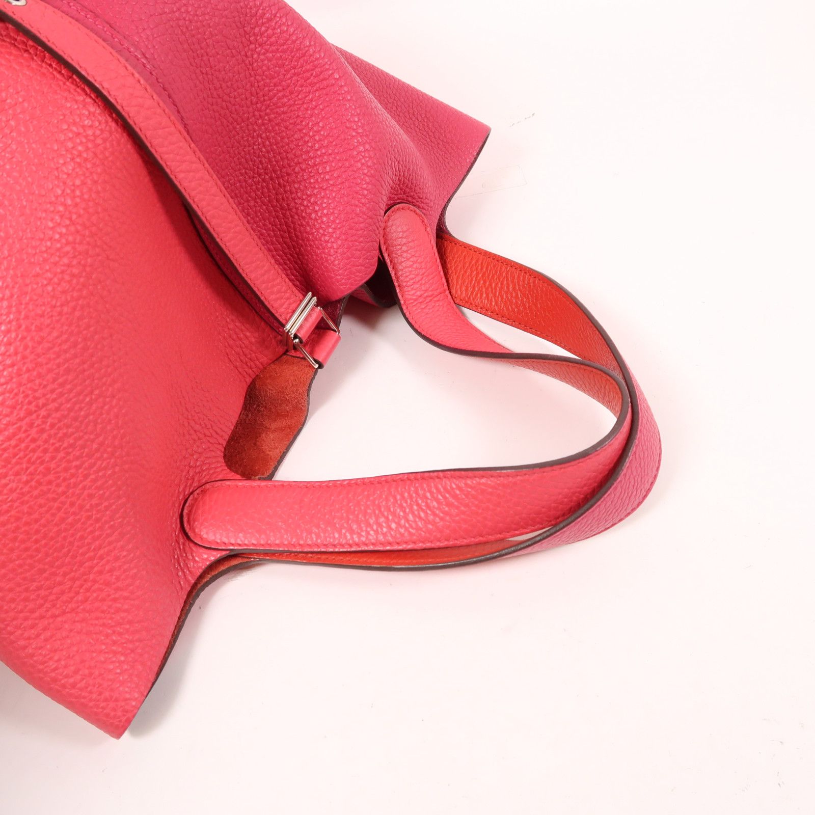 Hermes Clemence Leather Picotin Mm Ginpaku Handmade Bag Rose Extreme Pink Extreme Rose/rough D Taurillon Clemen