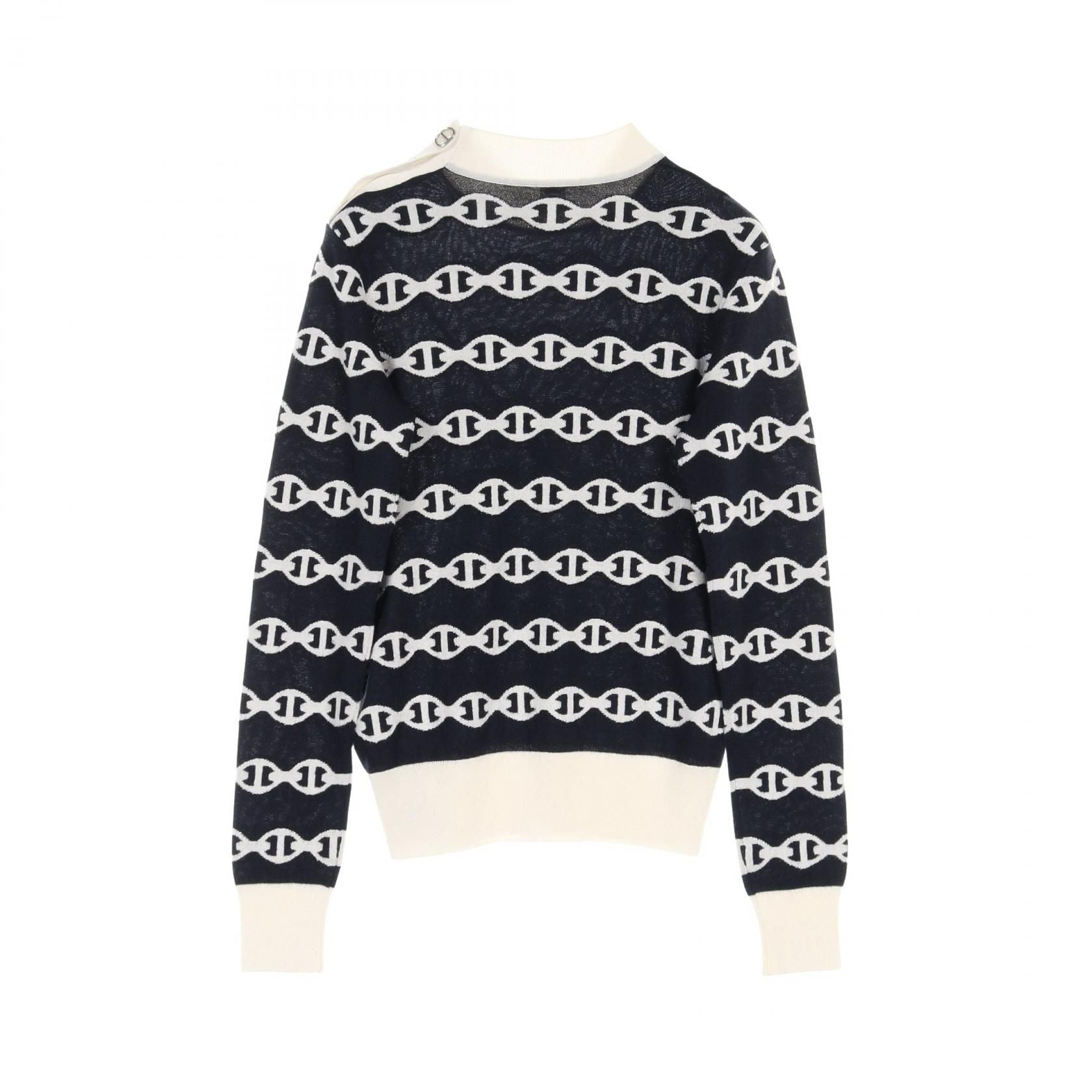 Hermes Chne Dunkel Knit White Black White Silk Cashmere Silk H 5e 2697df