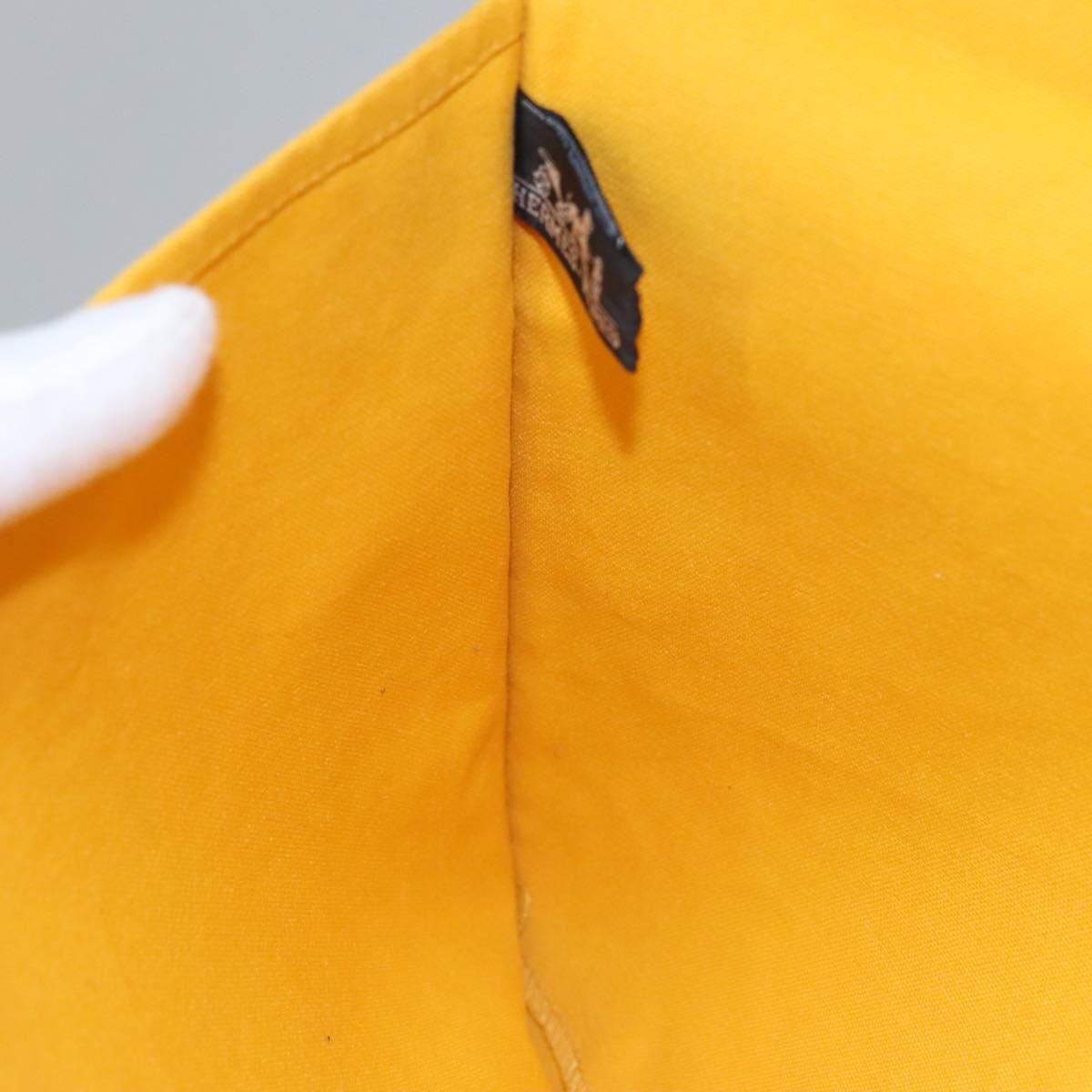 Hermes Clutch Bag Canvas Yellow Auth