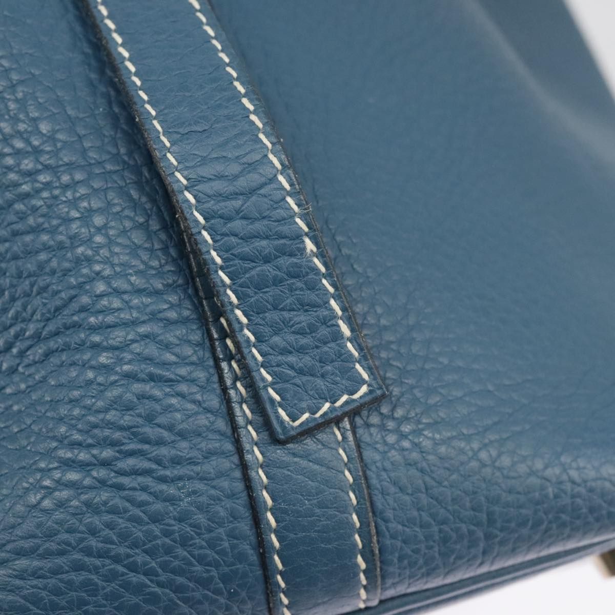 Hermes Picotan Pm Hand Bag Taurillon Clemence Blue Auth