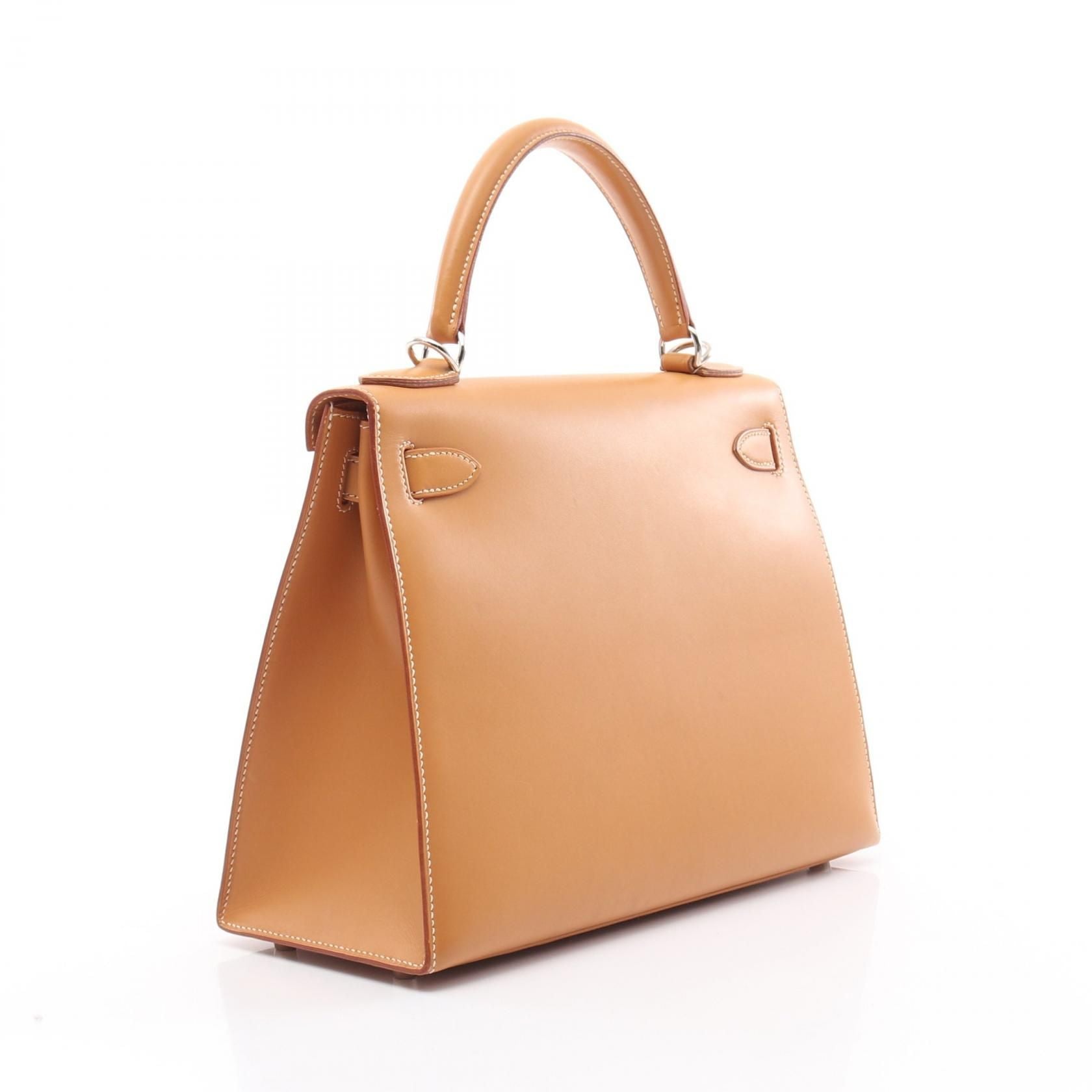 Hermes Kelly 28 Handbag Natural Sable Brown Calfskin (cowhide) Chamonix Leather