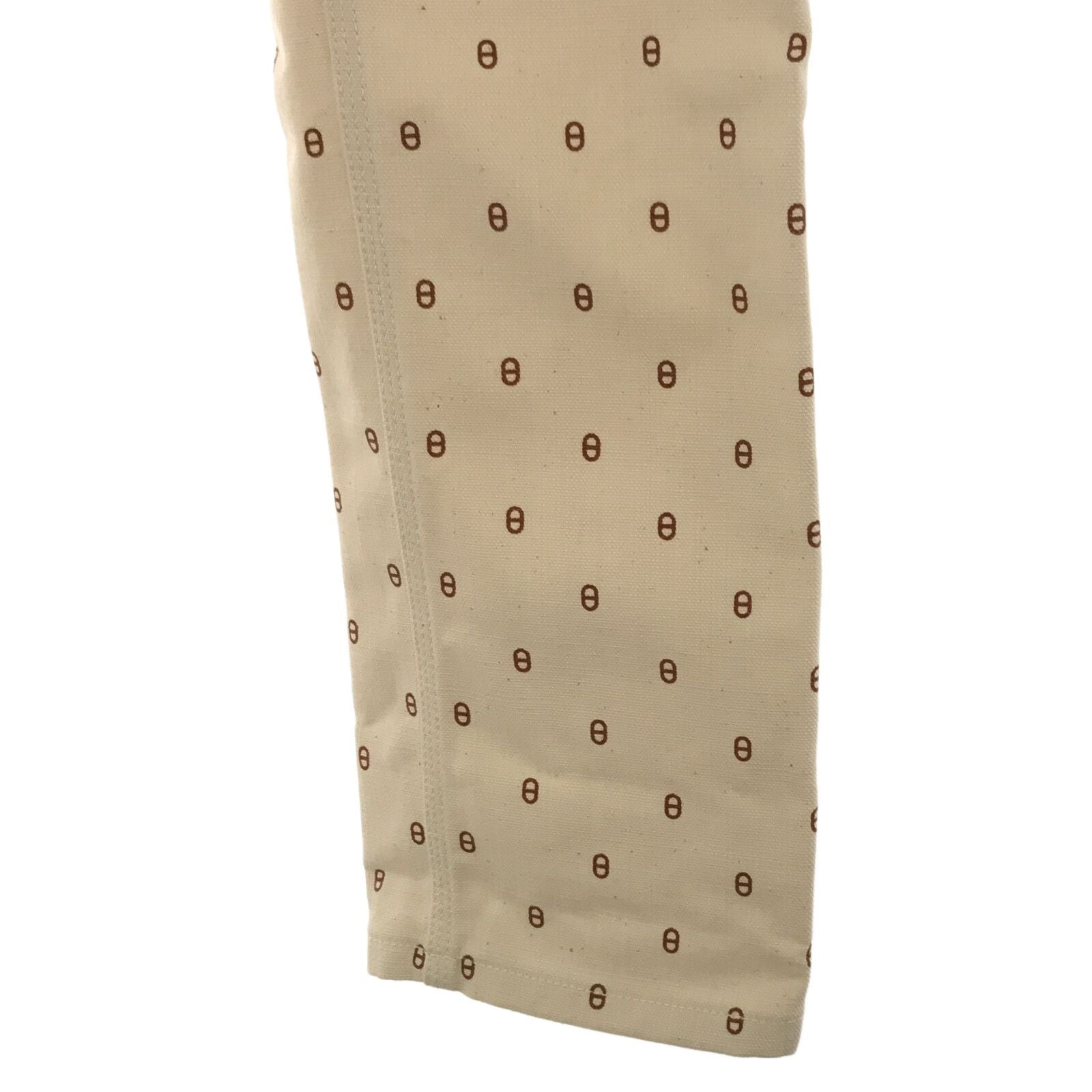 Hermes Denim Pants Roulis Patterned Cotton White