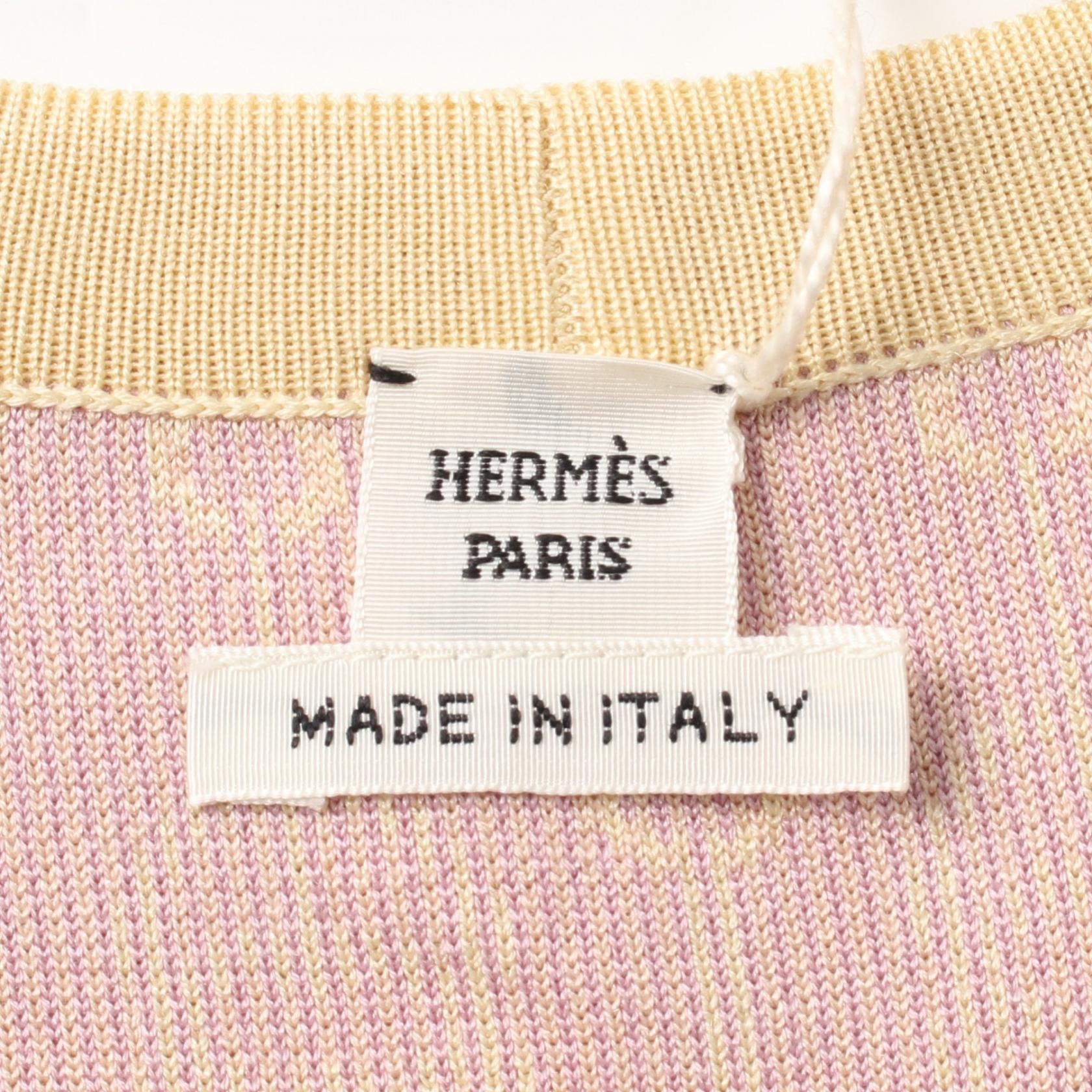 Hermes Culiquetis Cardigan 2e 2103d 4 Silk Nylon Yellow Purple