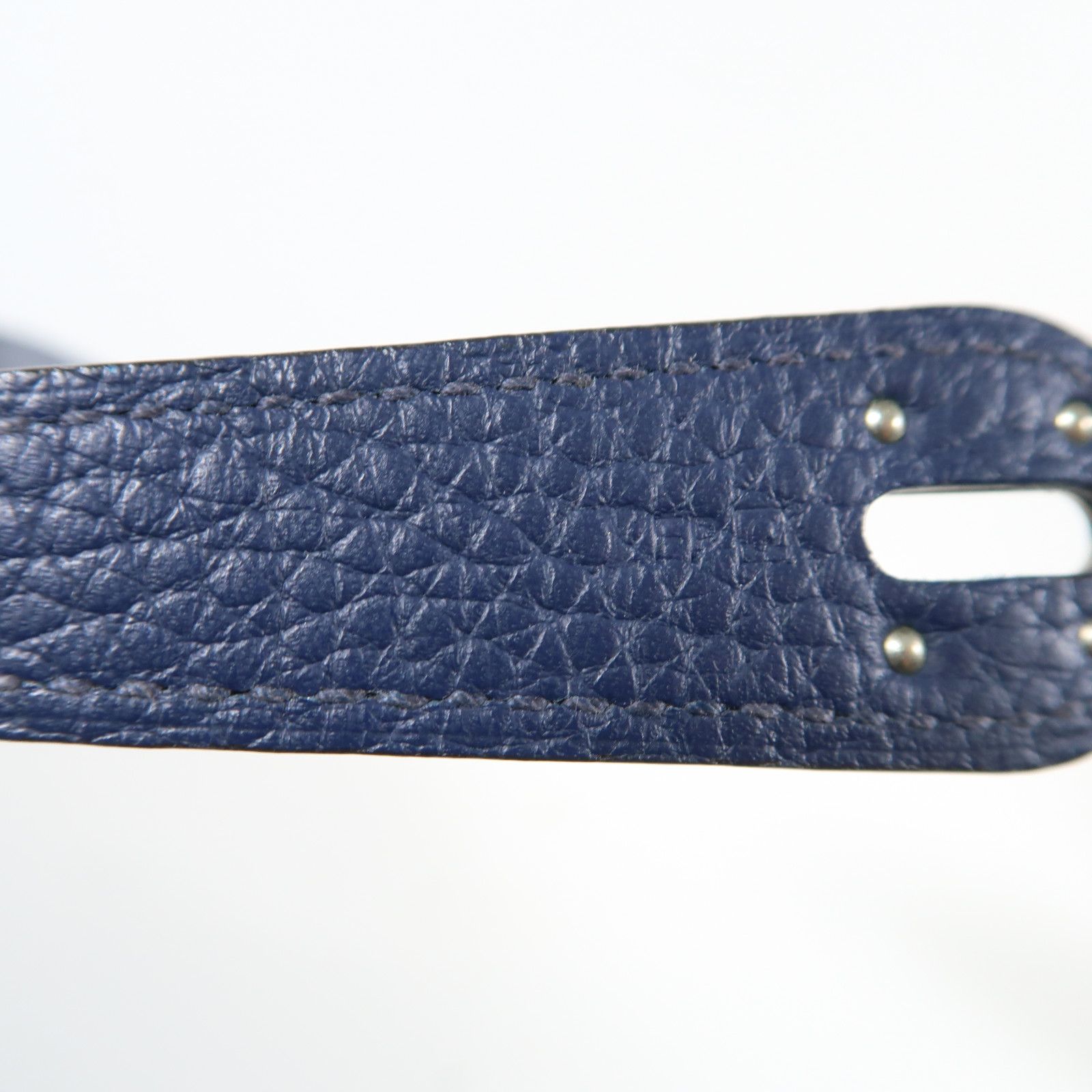 Hermes Clemence Leather Lindy 30 Silver Hand-turn Shoulder Bag