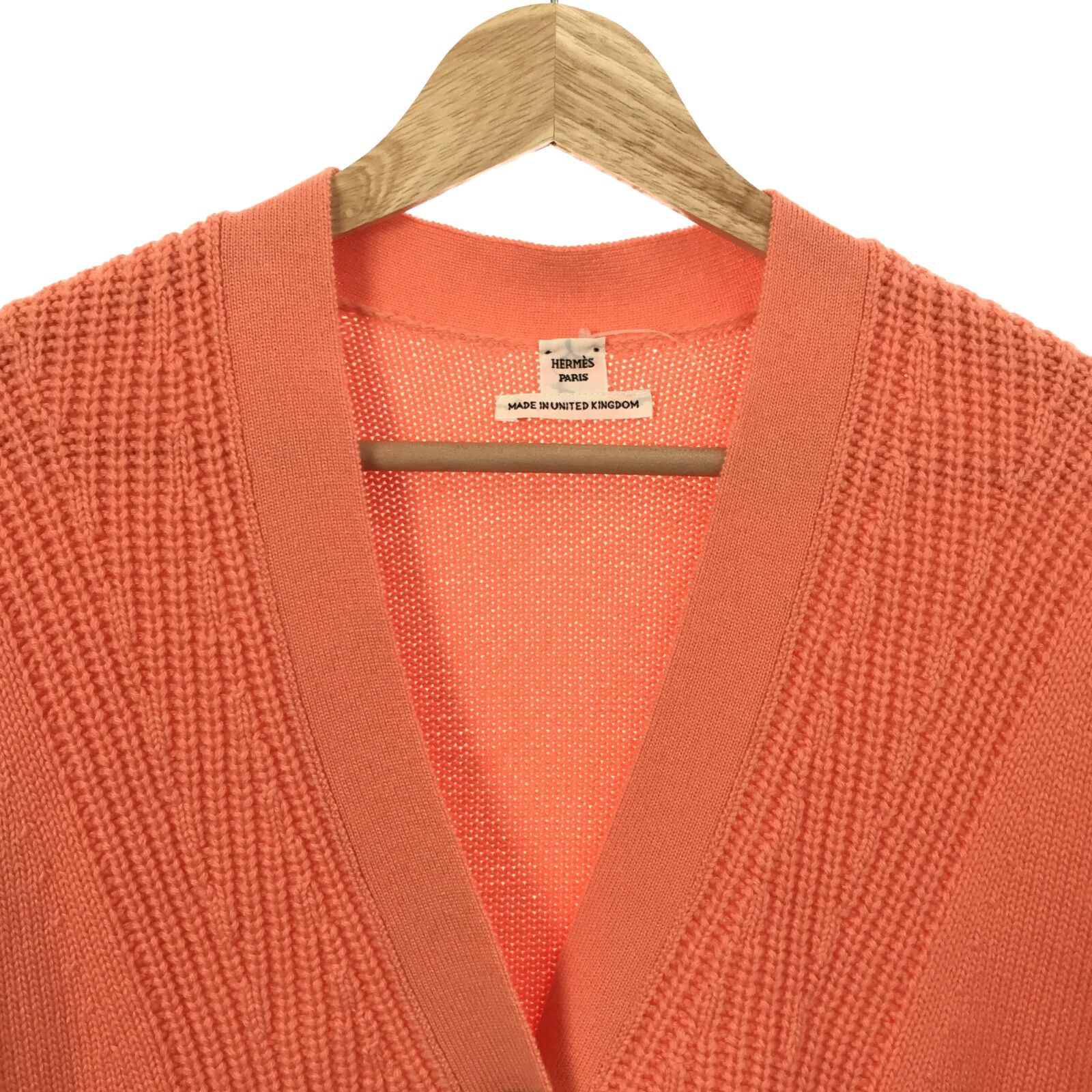 Hermes Jacket Knitwear Cardigan Cashmere Cotton Orange 34