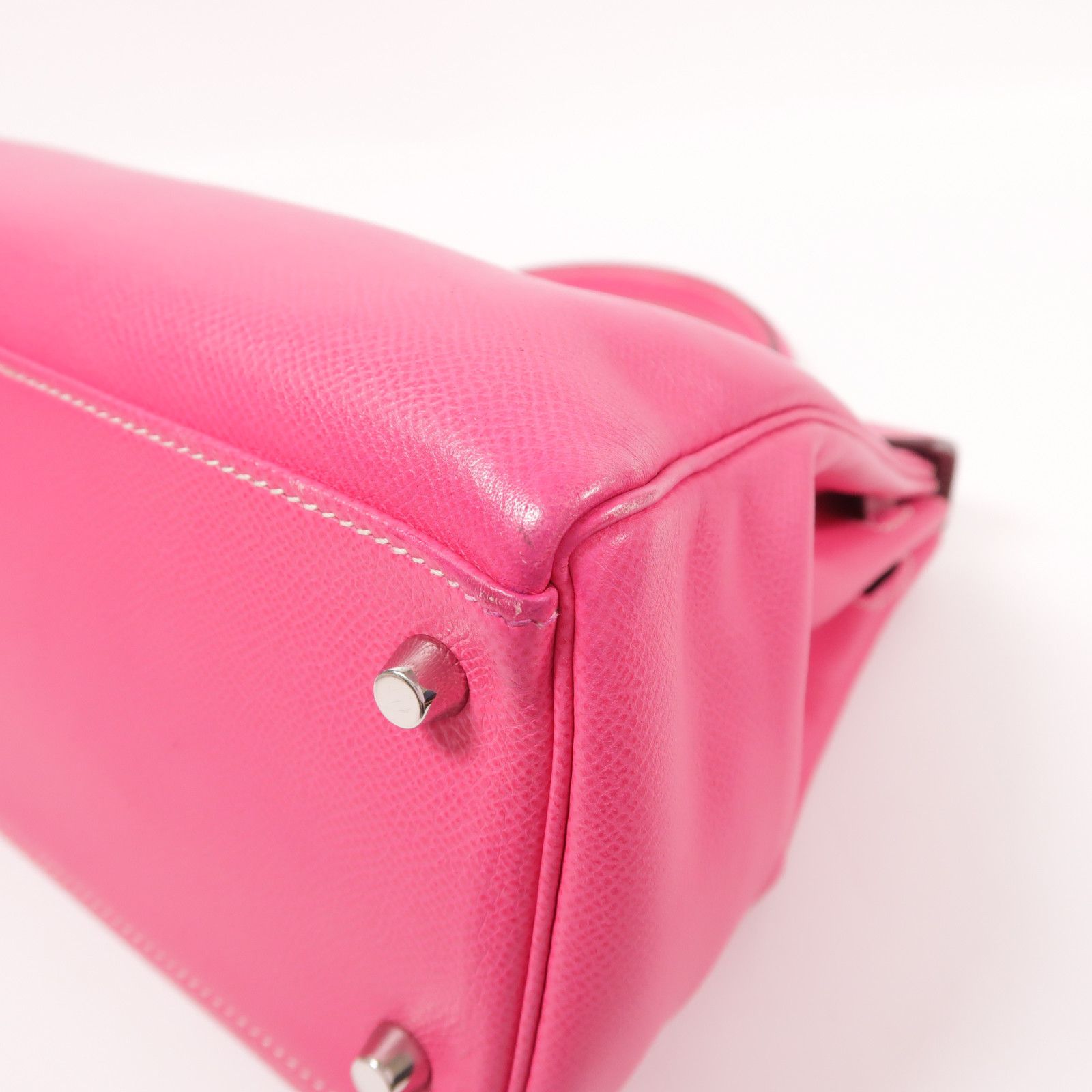 Hermes Epsom Leather Kelly 32 Silver Hand-turn Shoulder Bag Rose Tyrien 2way Shoulder Bag Rose Tyrien Pink Rose Tyriem E