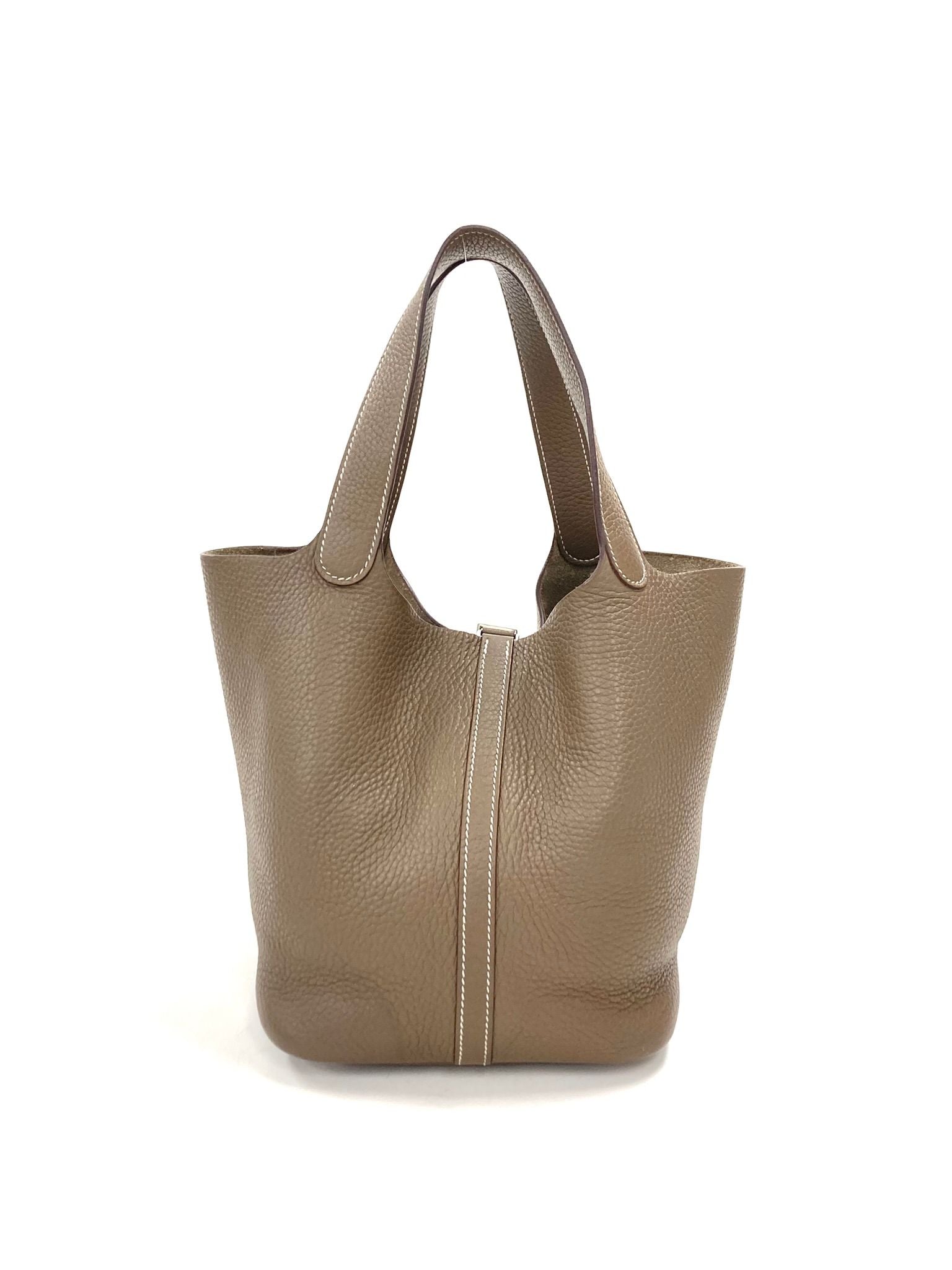 Hermes Etoupe Picotin MM,Taurillon Clemence PHW U Stamp
