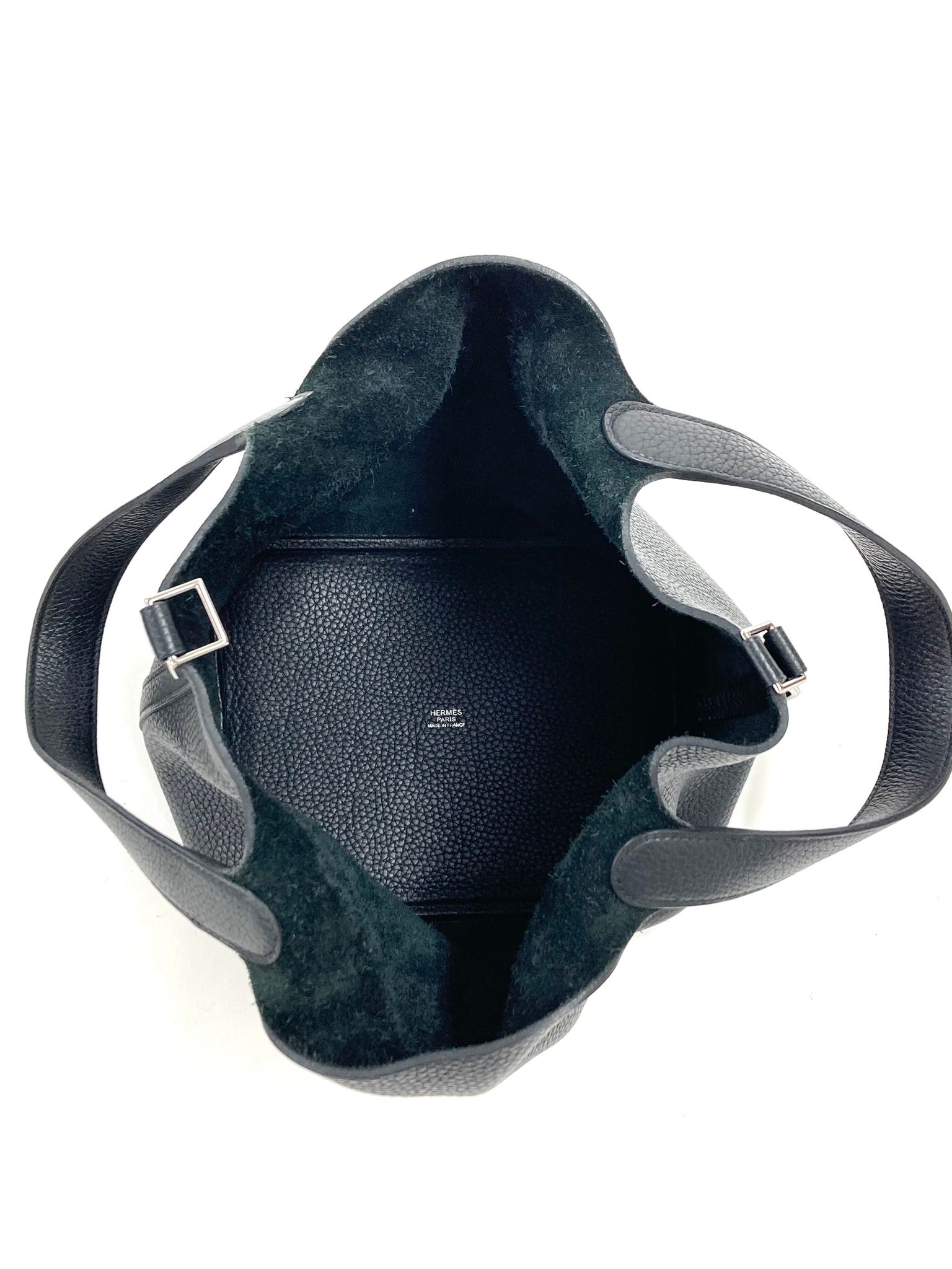 Hermes Black Picotin MM,Taurillon Clemence PHW C Stamp