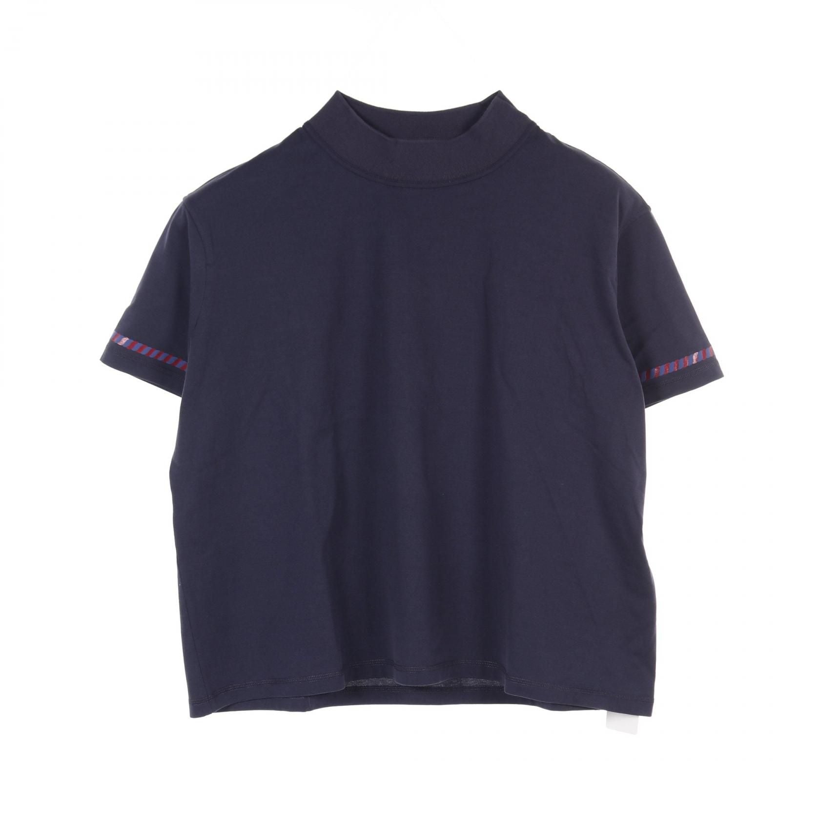 Hermes Kanoe T-shirt Navy Red Cotton 3e 4621dl