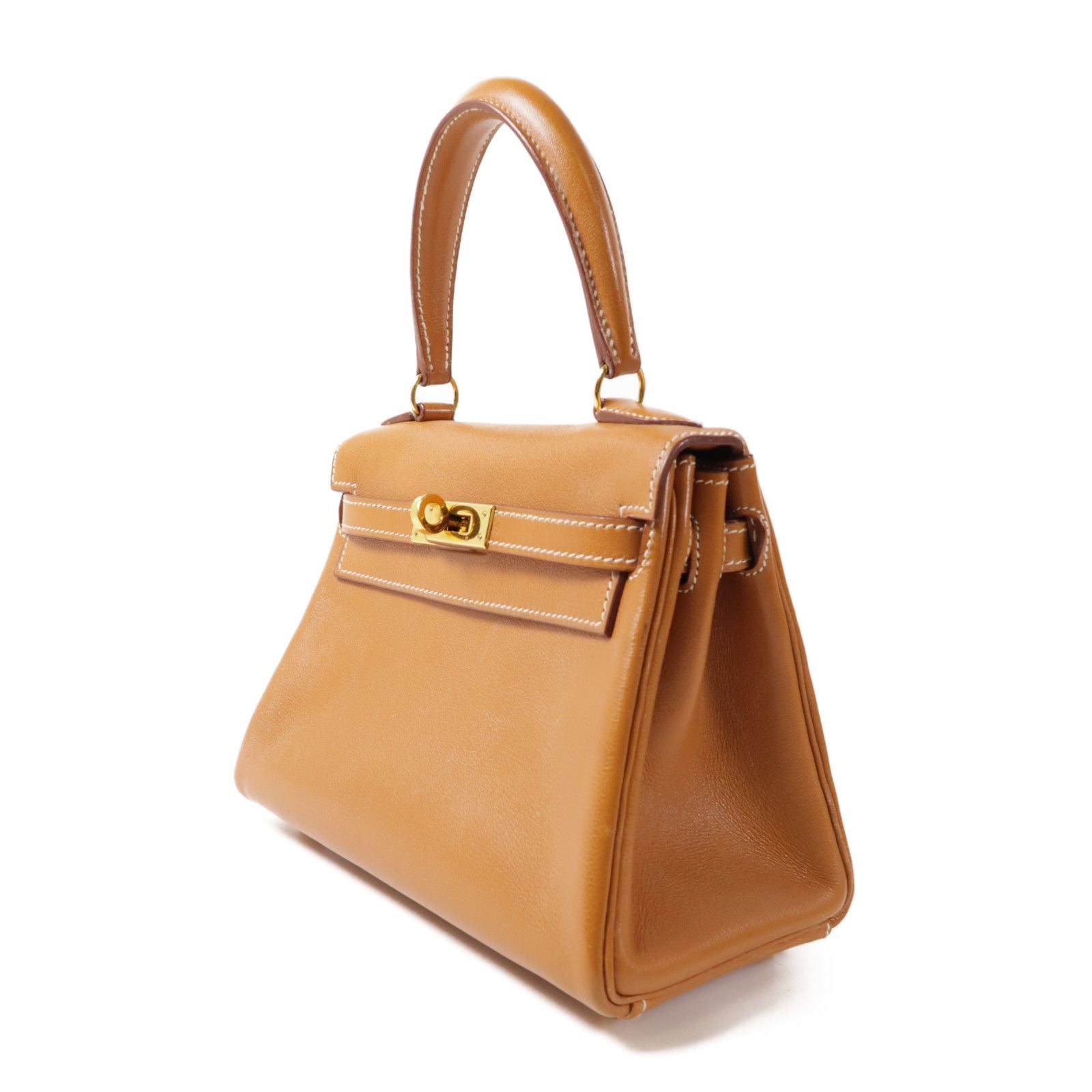 Hermes Gulliver Leather Kelly Mini Gold Hand-turned Shoulder Bag 2way Shoulder Bag Gold Brown Gold Gulliver Leather Calf