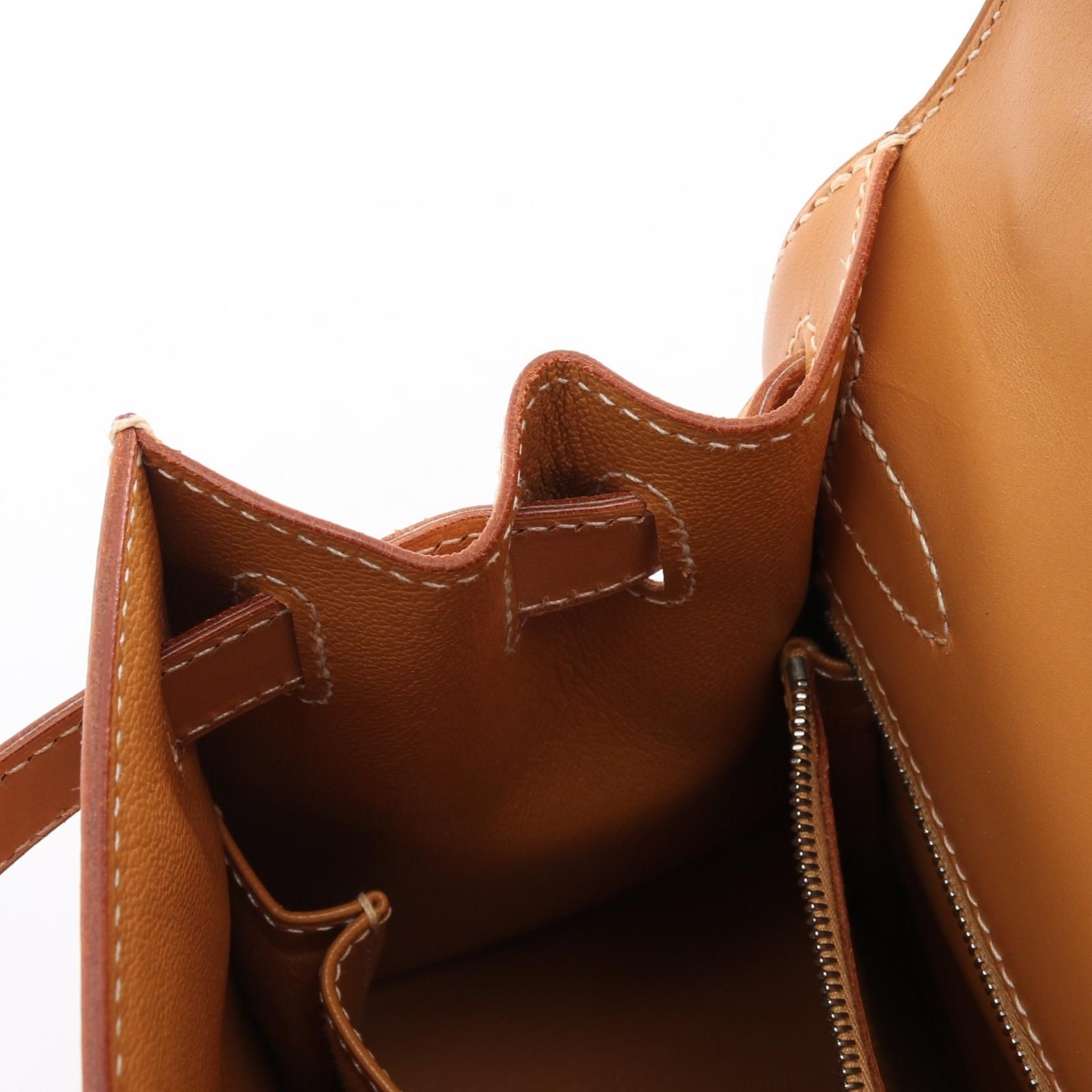 Hermes Kelly 28 Handbag Natural Sable Brown Calfskin (cowhide) Chamonix Leather