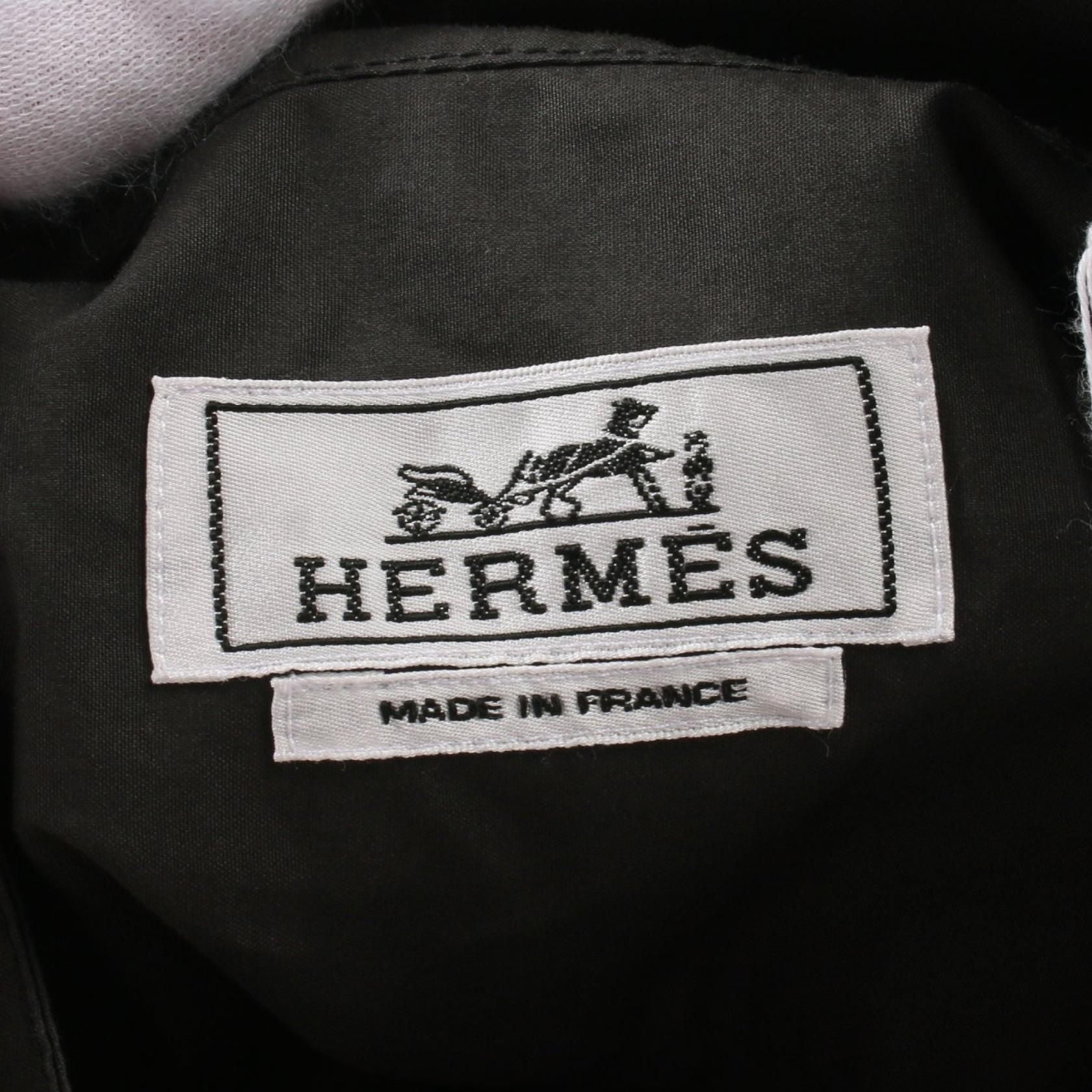 Hermes Boxy Fit Overlapping Pockets Other Tops Gray Cotton