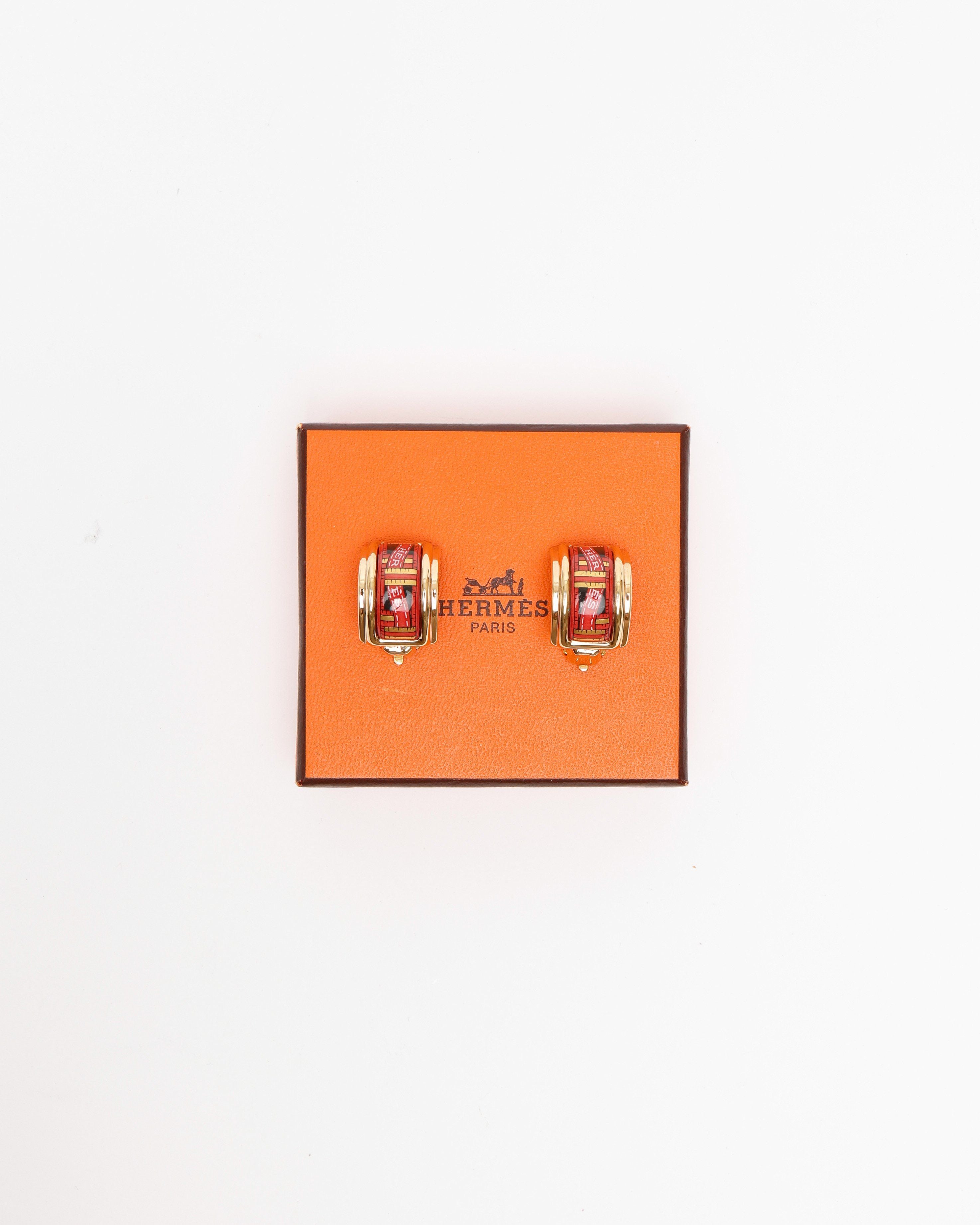 Herm�s Eenamel Clip-on Earrings