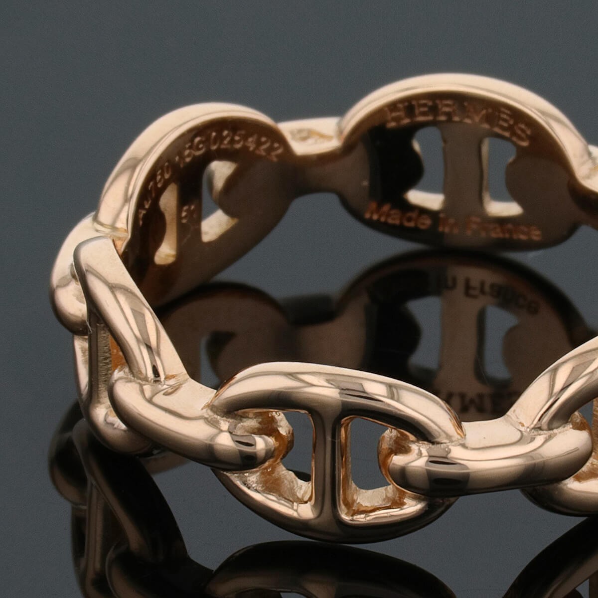 Hermes Chaine d`ancre gold ring